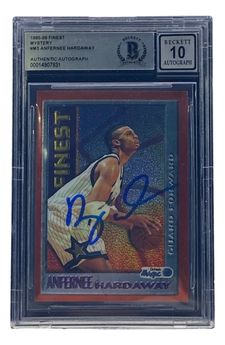Penny Hardaway Autographed 1995-96 Finest Mystery #M3 Basketball Card - BAS Grade 10 Gem Mint - Orlando Magic Memorabilia for Collectors & Sports Fans