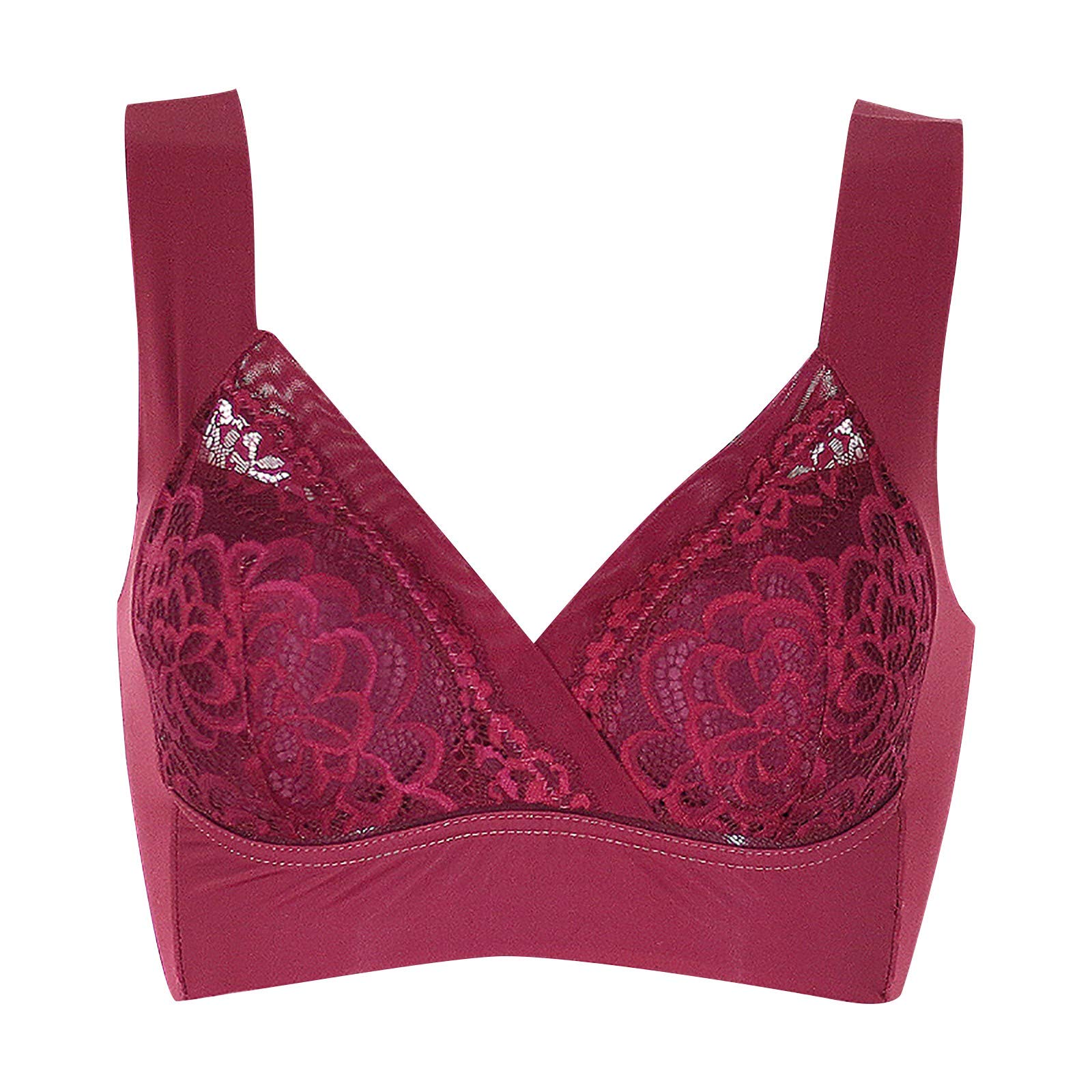 Push Up Bras for Women 34A - Extra Elastic Breathable Sports Bra with Front Closure & Lace Trim - Perfect for Yoga, Gym & Everyday Comfort