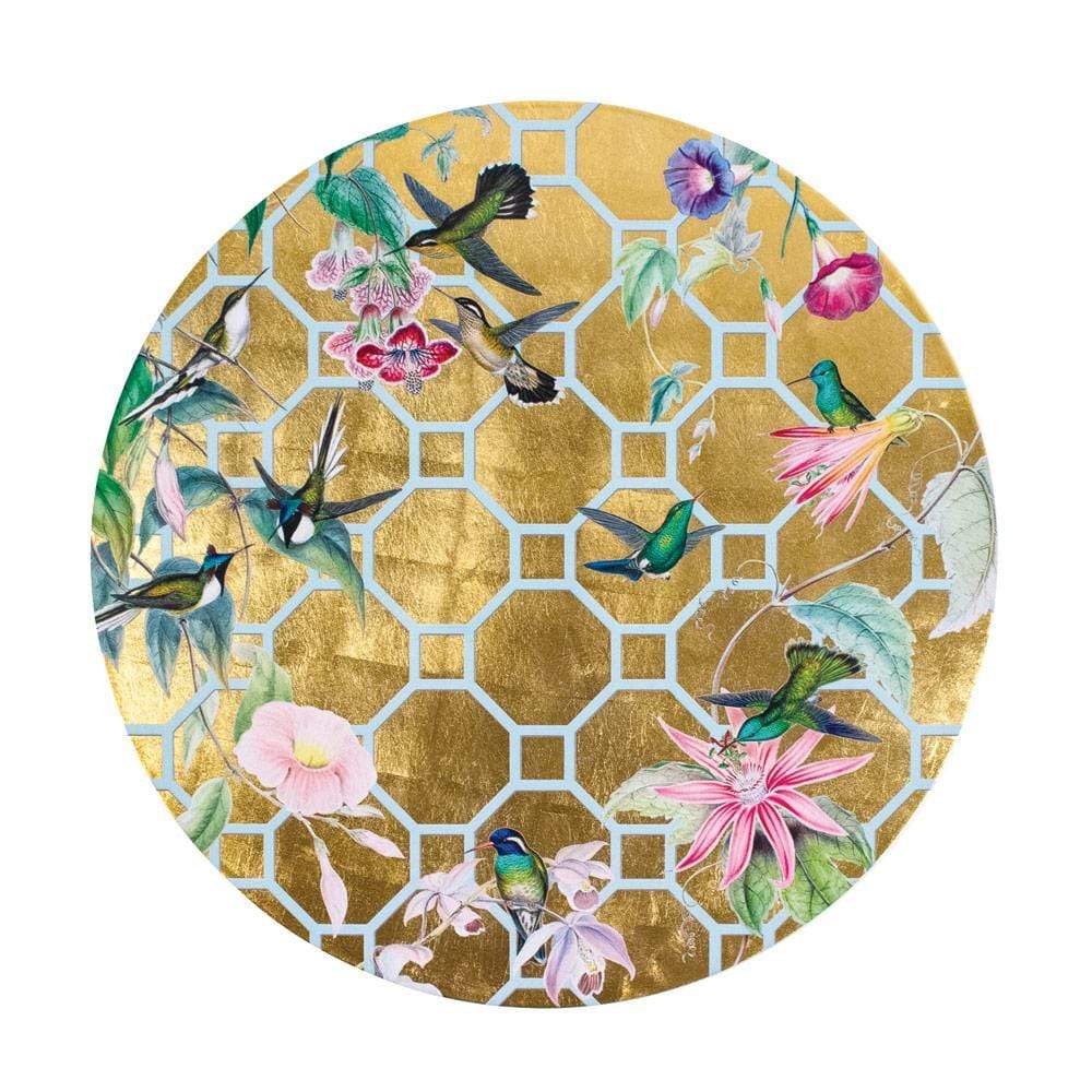 Hummingbird Trellis Hard Placemats Set of 4 - Durable & Stylish Table Mats for Dining Room, Kitchen, or Outdoor Patio Decor