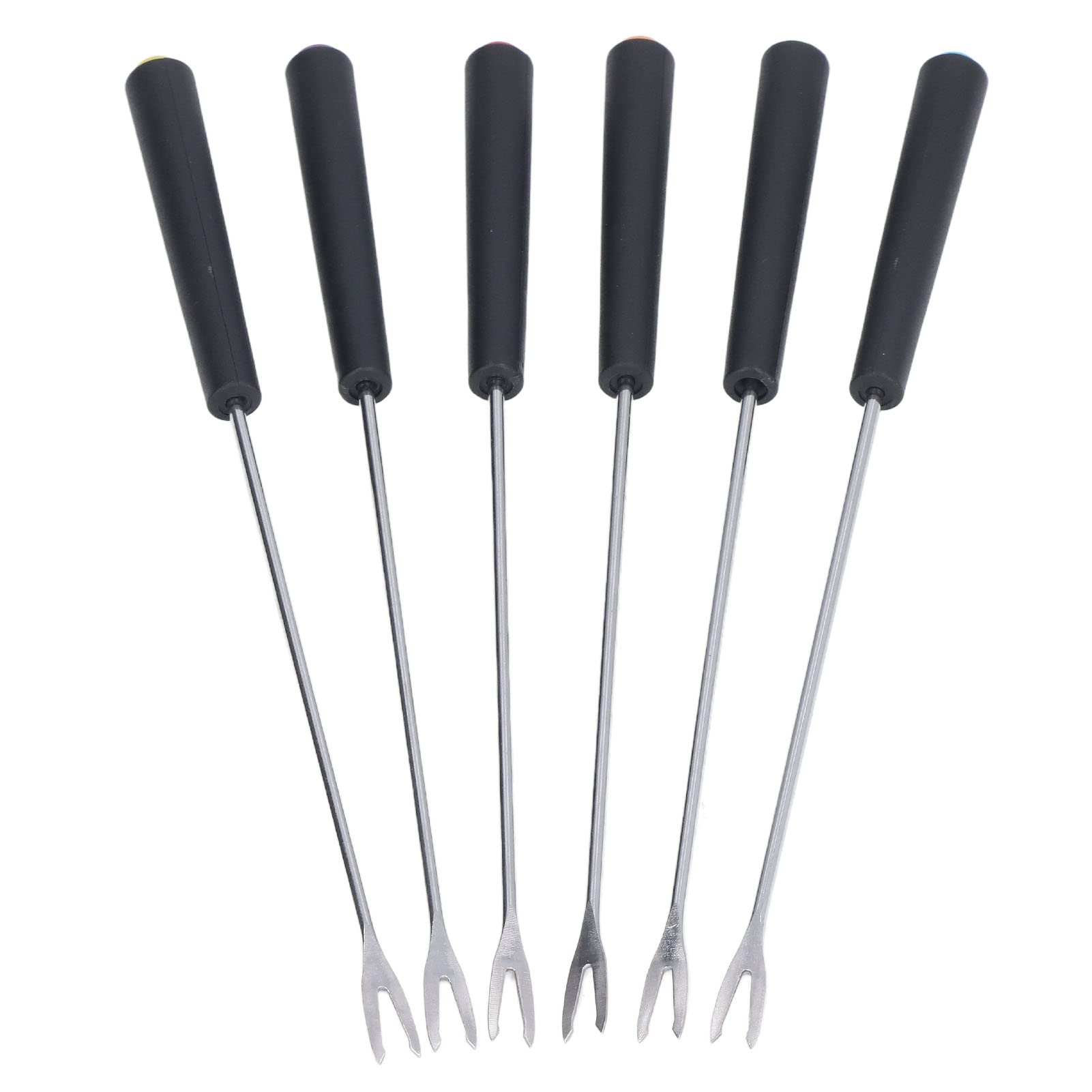 Premium Stainless Steel Fondue Forks Set - 6-Piece Easy Grip Cheese Chocolate & Cake Fondue Forks - Durable & Safe for Parties, Family Gatherings & Romantic Dinners
