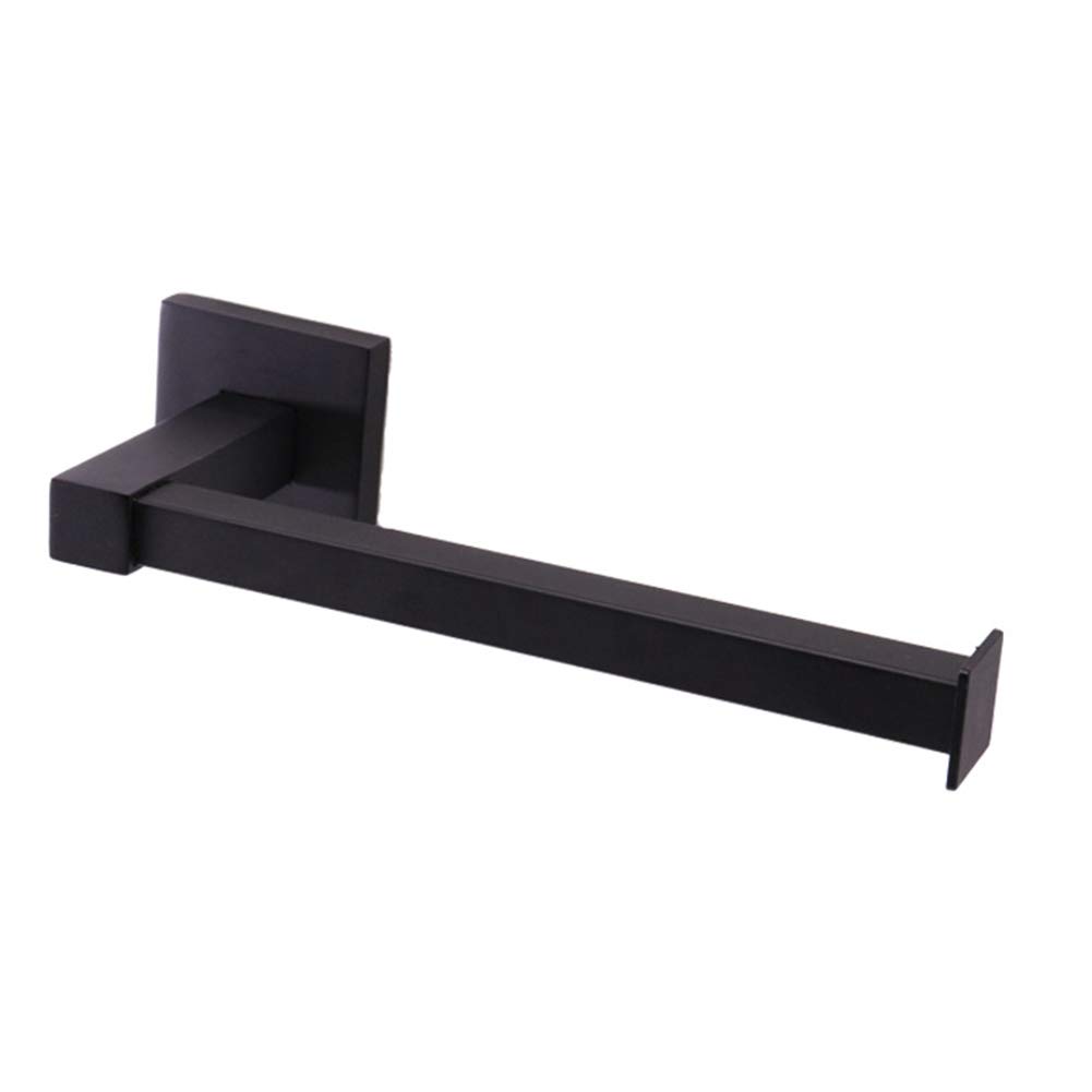UNIE Black Stainless Steel Toilet Paper Holder - Wall Mount Bathroom & Kitchen Tissue Roll Dispenser - Durable & Rustproof for Home, RV, Office Use