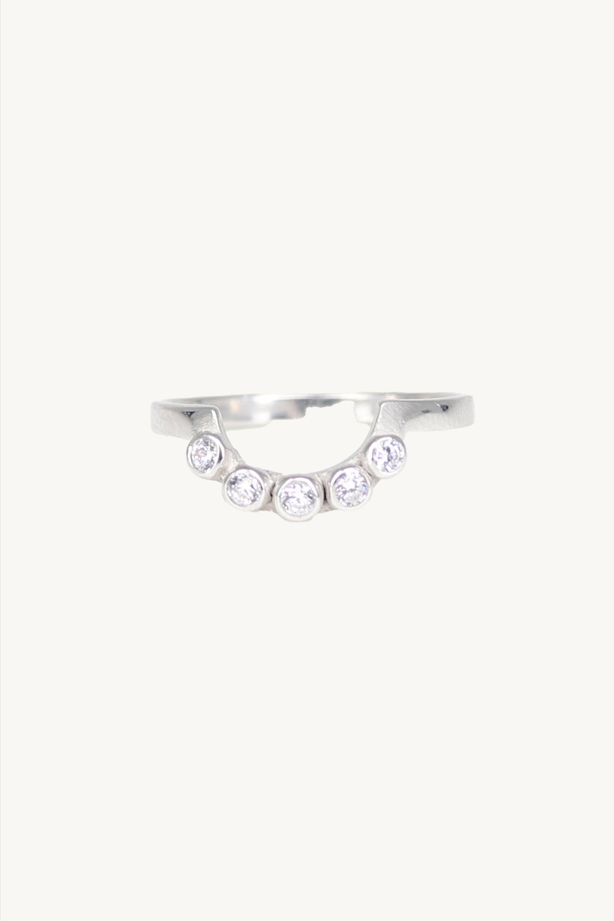 Elegant White Gold Tiara Ring for Women - Perfect for Weddings, Prom & Special Occasions