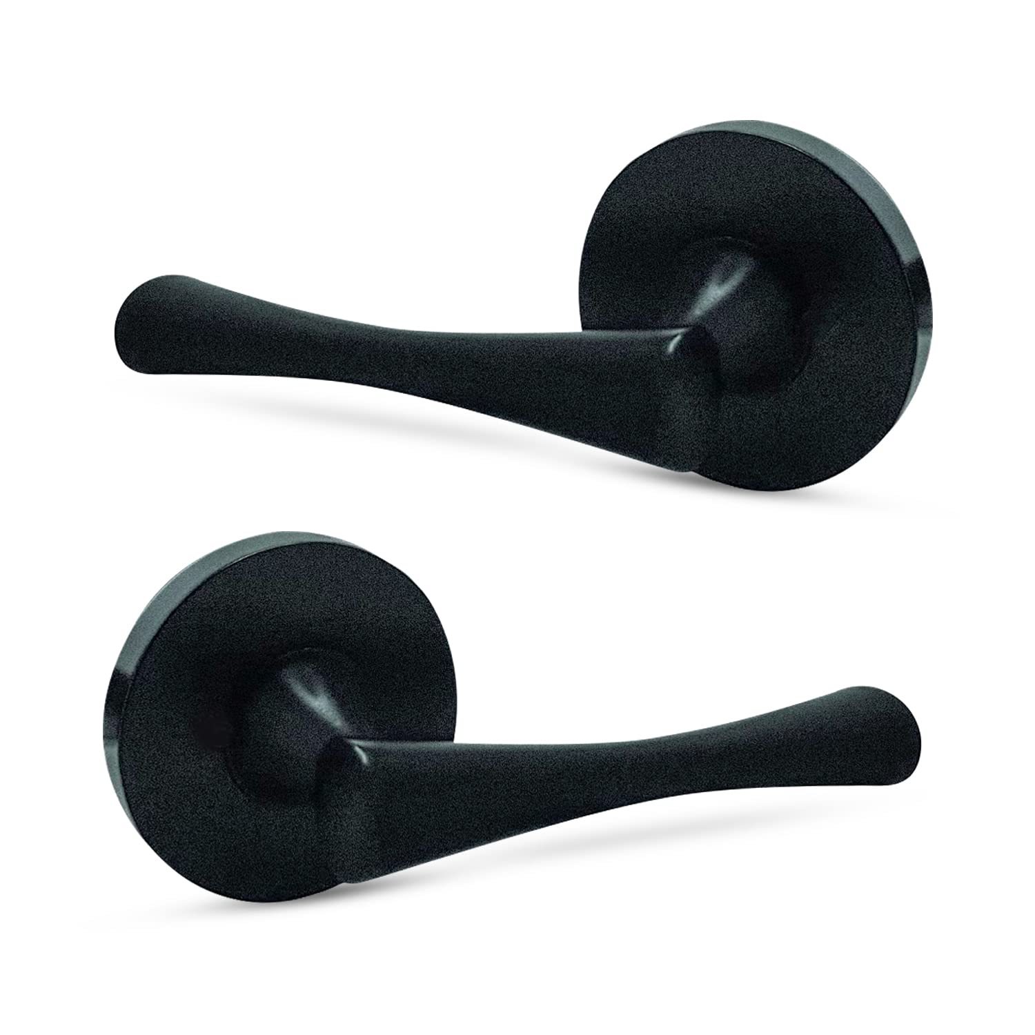 BALIN DESIGNS Black Door Handle Set - Modern Keyless Passage Door Lever with Hourglass Design (Hardware Included) | Perfect for Bedrooms, Bathrooms & Interior Doors