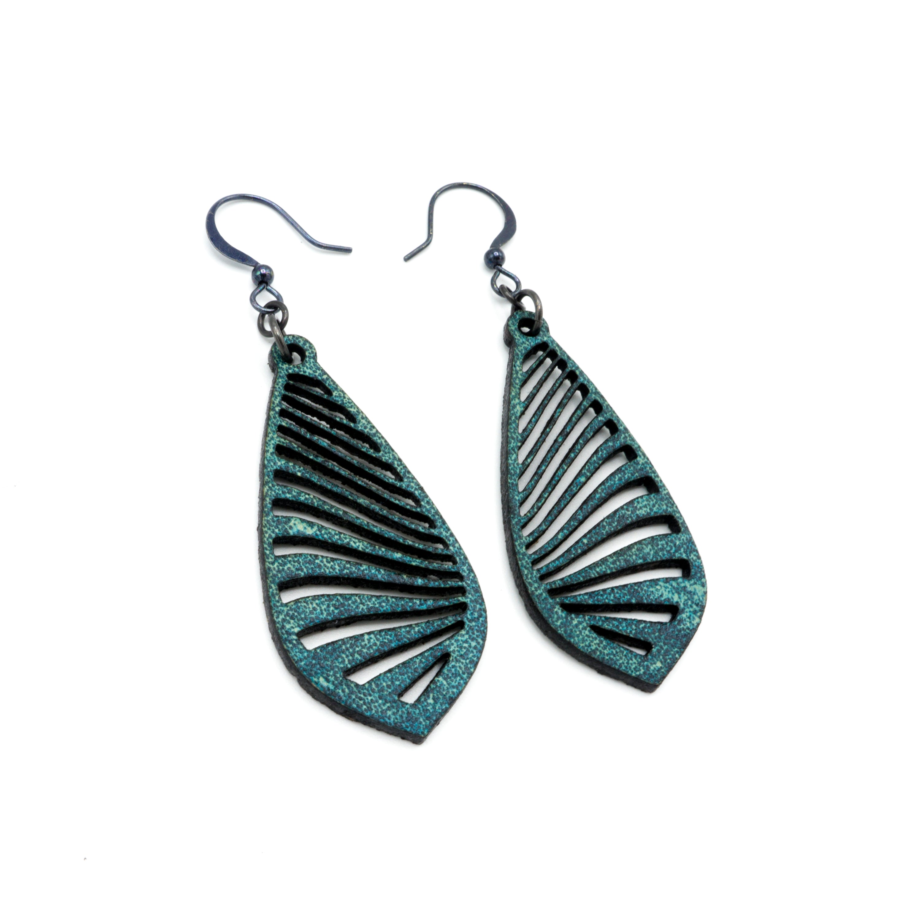 Gem Point 09 [S] Turquoise Leather Earrings for Women - Handmade Boho Chic Jewelry, Perfect for Festivals, Parties & Everyday Wear