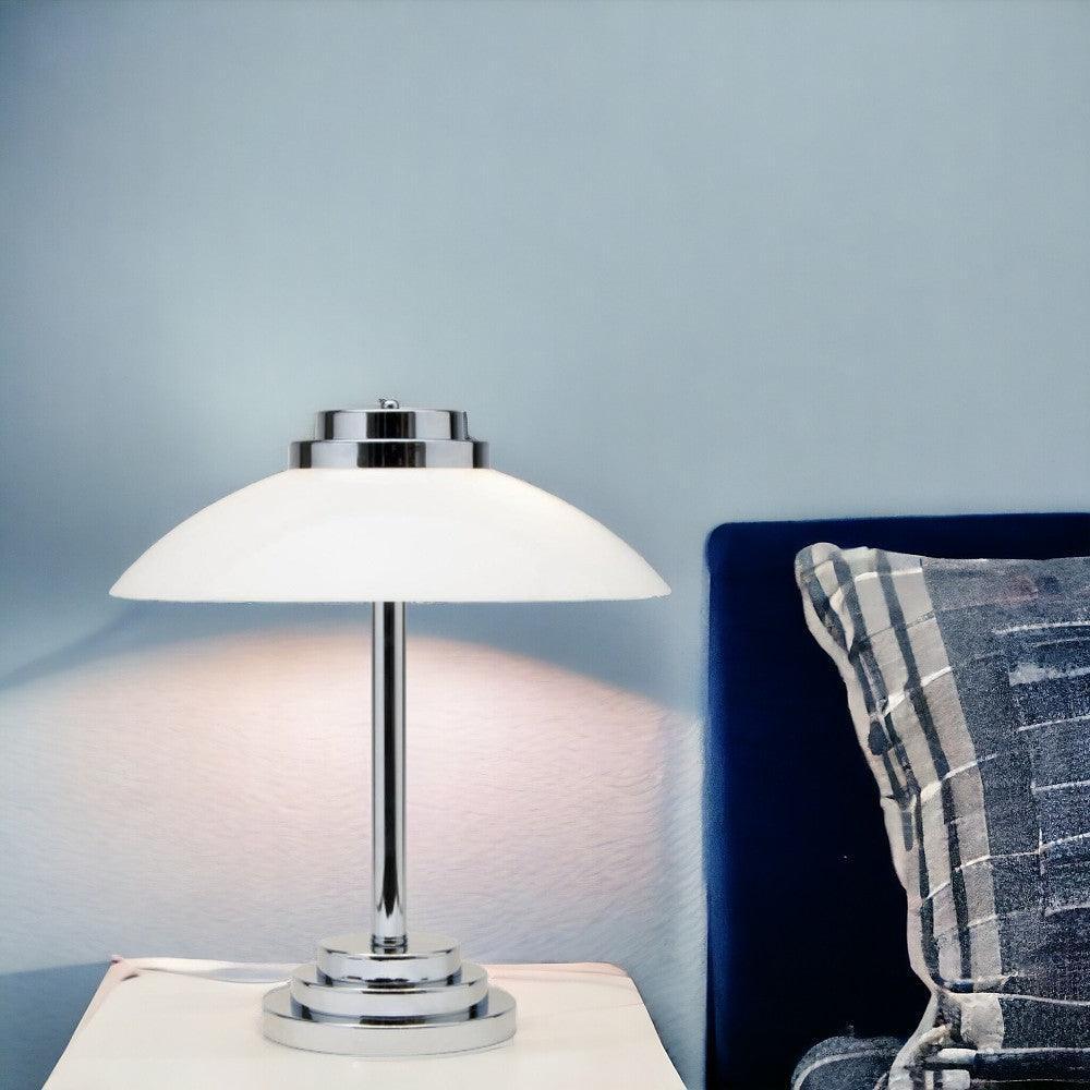 Vintage Chrome Art Deco Table Lamp - Kansa STRATTON 57 - Elegant Home & Office Lighting for Living Room, Bedroom, or Study