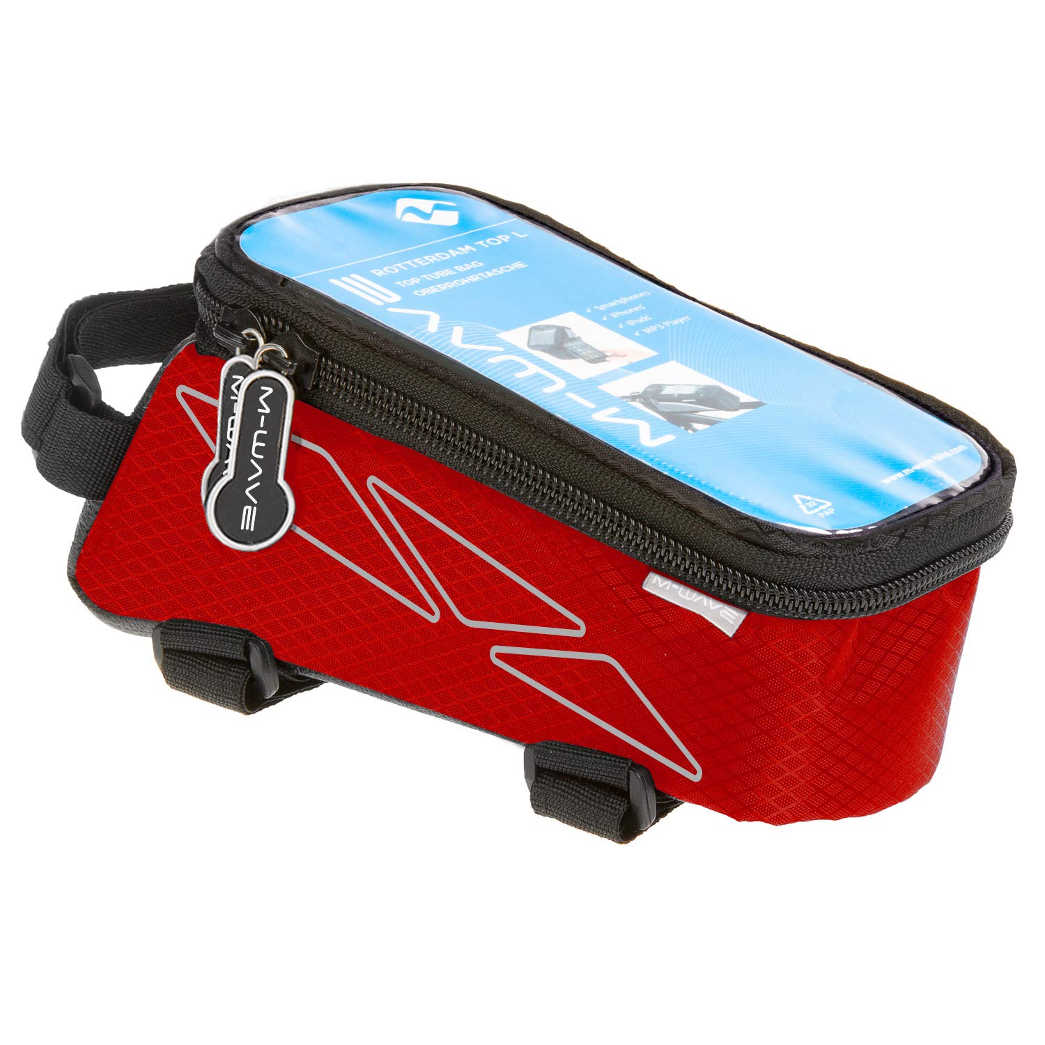 Waterproof Top Tube Bike Bag - M-Wave Durable Cycling Storage for Phones, Keys & Essentials - Perfect for Commuting, Mountain Biking & Road Trips