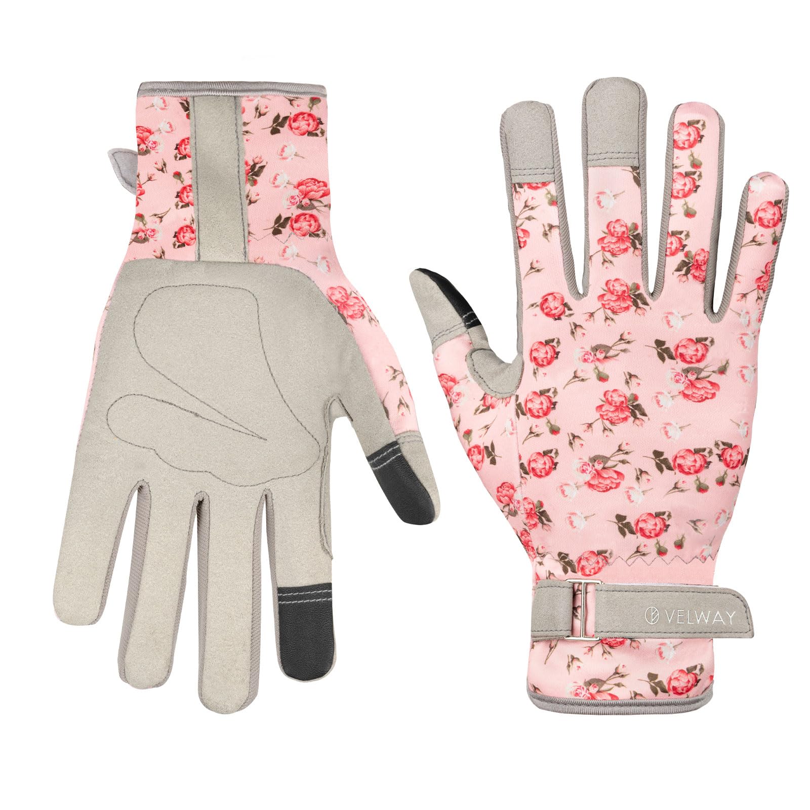 Velway Women's Gardening Gloves - Breathable & Flexible Work Gloves for Weeding, Planting, Pruning - Touchscreen Compatible Protective Gloves (Pink, Medium) - Perfect for Outdoor Gardening, Landscaping & Farm Work