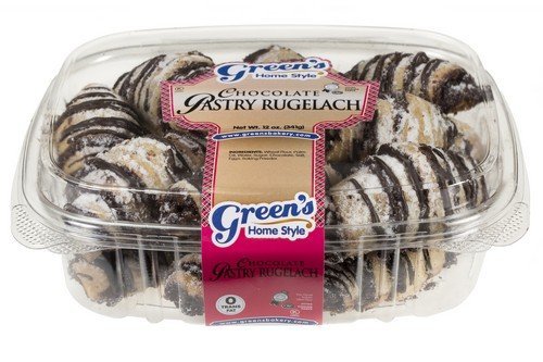 Delicious Greens Choco Pastry Rugelach - Pack of 3 | Flaky Chocolate Pastry Cookies for Holidays, Parties & Gifts | Kosher & Vegan Friendly