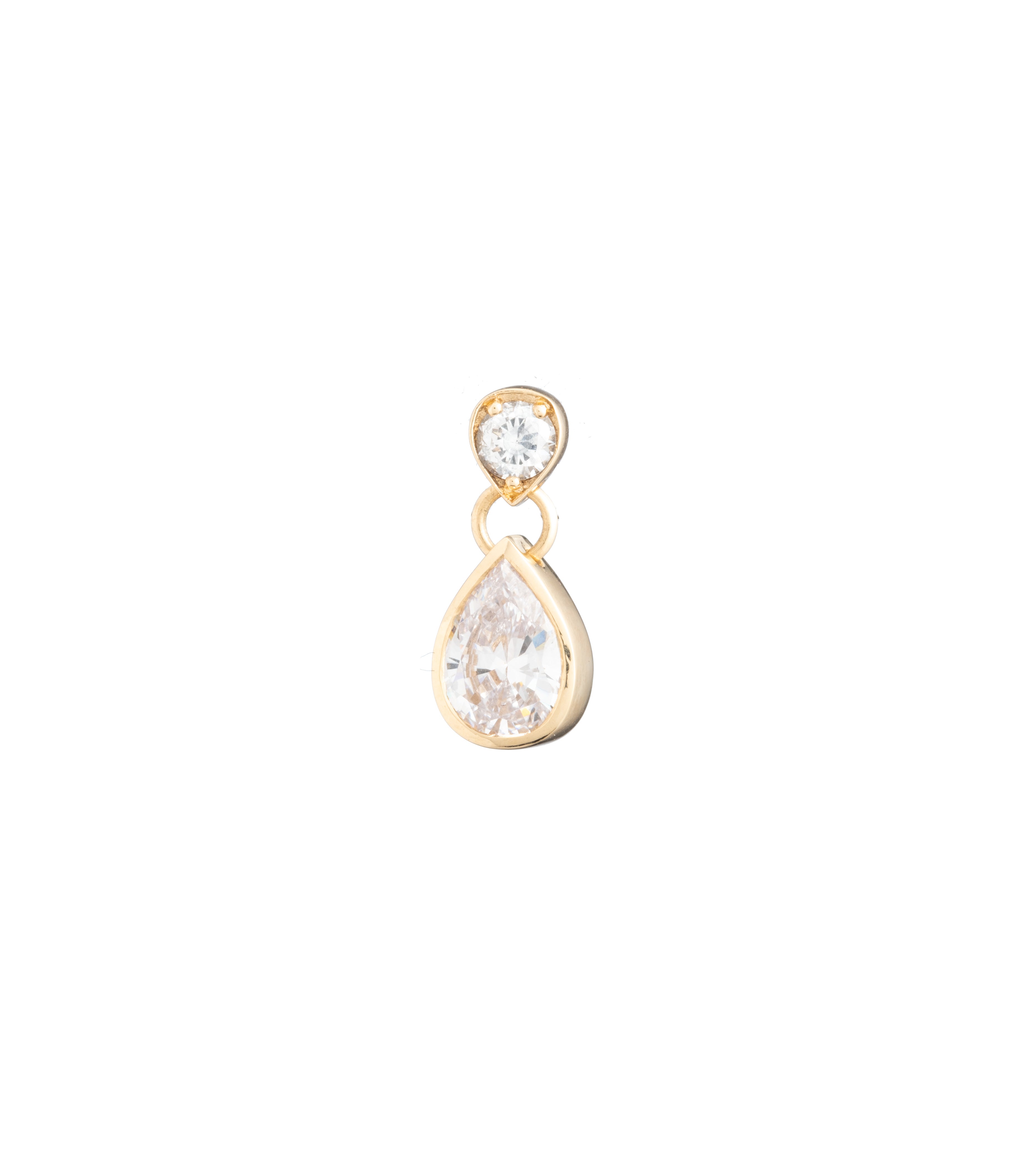 Forever & Always Double Drop Earrings in 14K Yellow Gold with Pear-Cut Diamonds – Perfect for Weddings, Anniversaries & Special Occasions