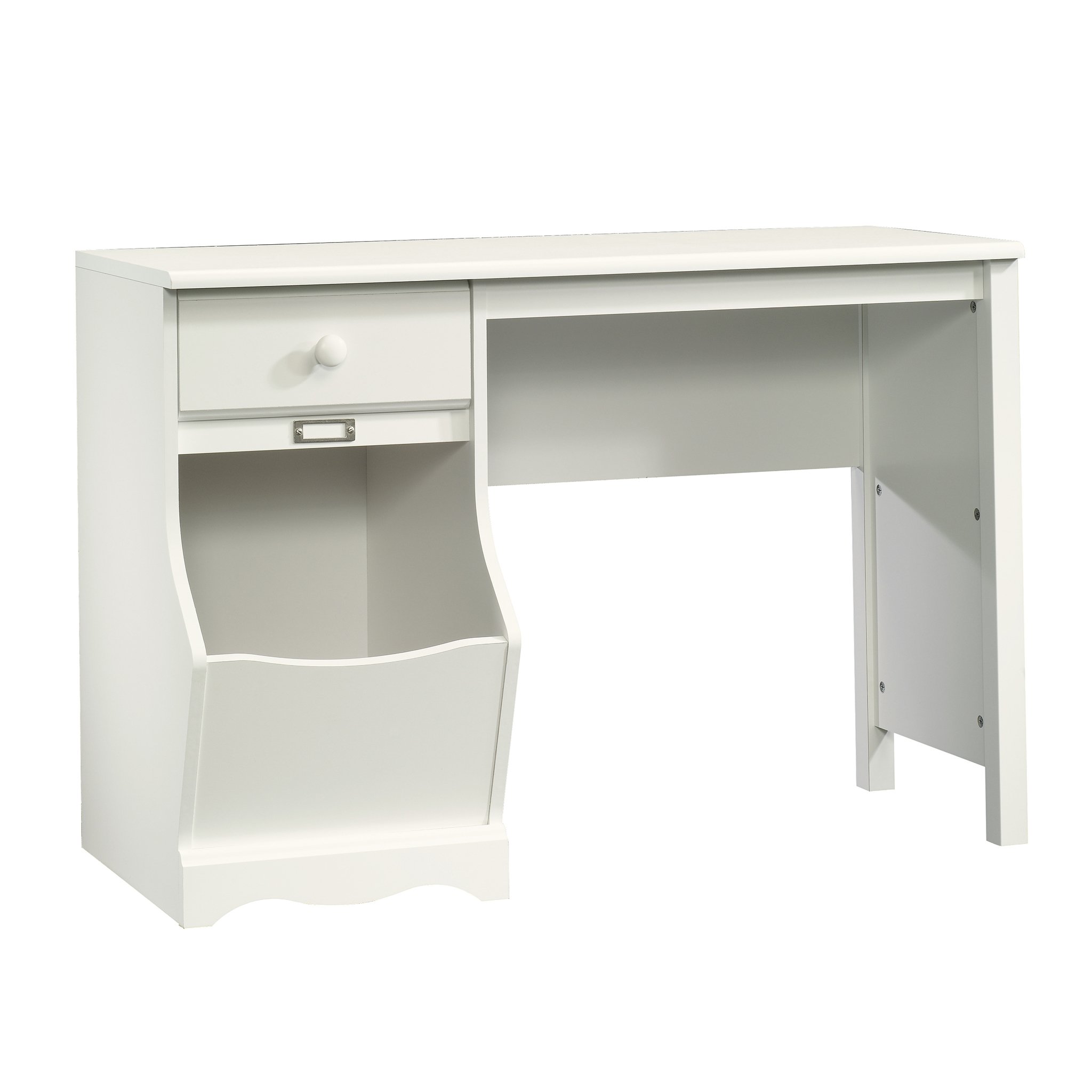 Sauder Pogo Desk with Soft White Finish - Modern Home Office Desk for Small Spaces, Study & Work from Home