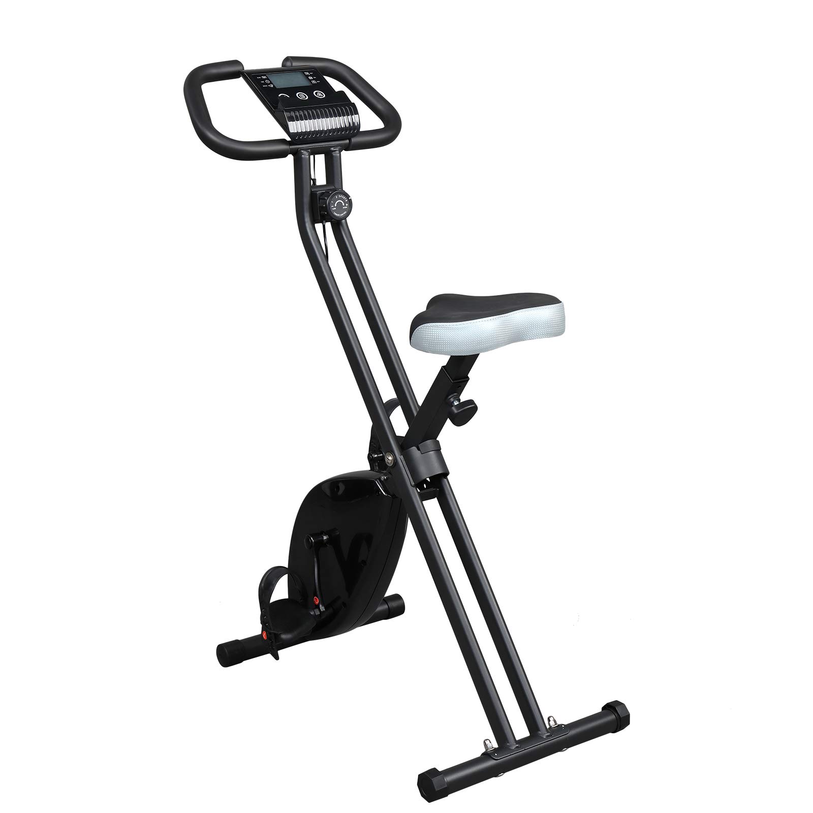 Foldable Exercise Bike for Home Workouts - Adjustable Magnetic Resistance Indoor Cycling Bike for Cardio & Fitness - Perfect for Small Spaces & Apartment Workouts