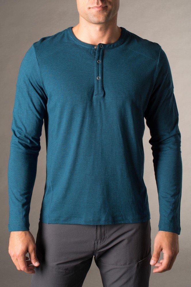 Spyder Men's Solo Henley Shirt - Long Sleeve Casual Button-Up Top for Outdoor Activities & Everyday Wear