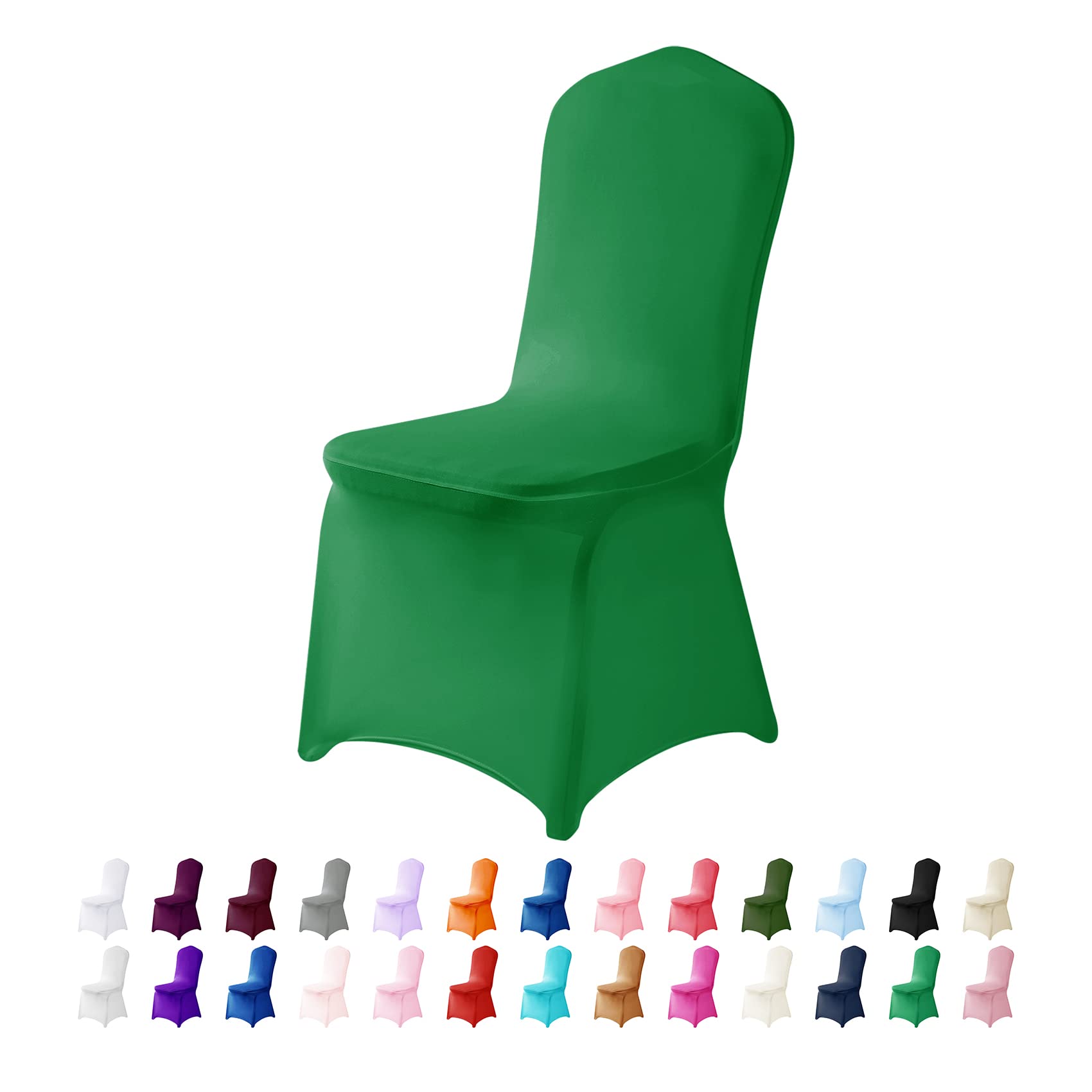 25PCS Stretch Spandex Chair Covers - Washable Removable Elastic Chair Protectors for Living Room, Party, Banquet, Wedding & Hotel Events (Emerald Green) - Perfect for Home Decor & Event Seating Protection