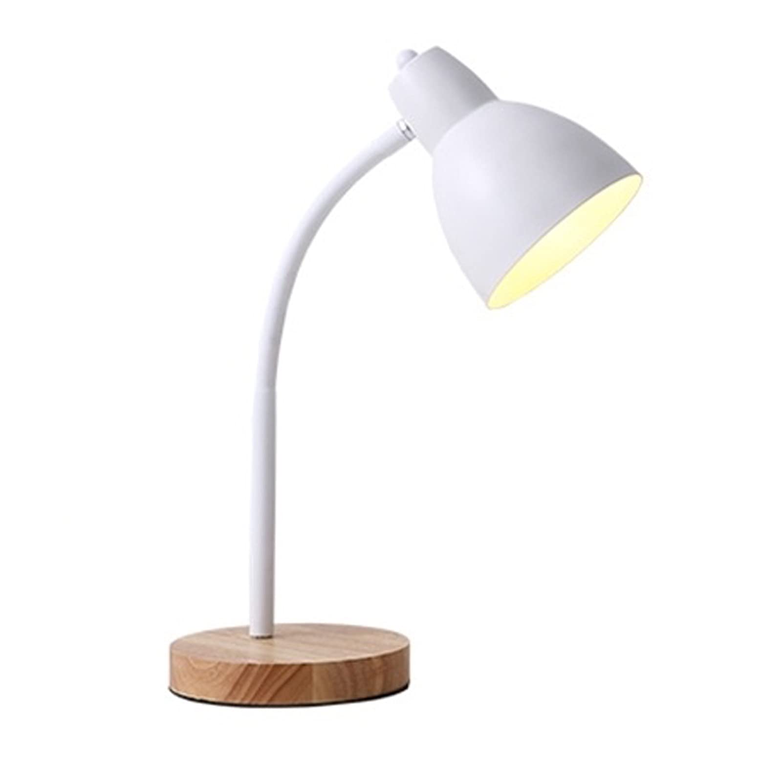 TOMYEUS Dimmable LED Desk Lamp with 3 Color Modes & 9 Brightness Levels - Flexible Gooseneck Study Lamp with Wooden Base & Silicone Hose - Eye-Caring Reading Light for Home Office, Study, Dorm & Nightstand Use