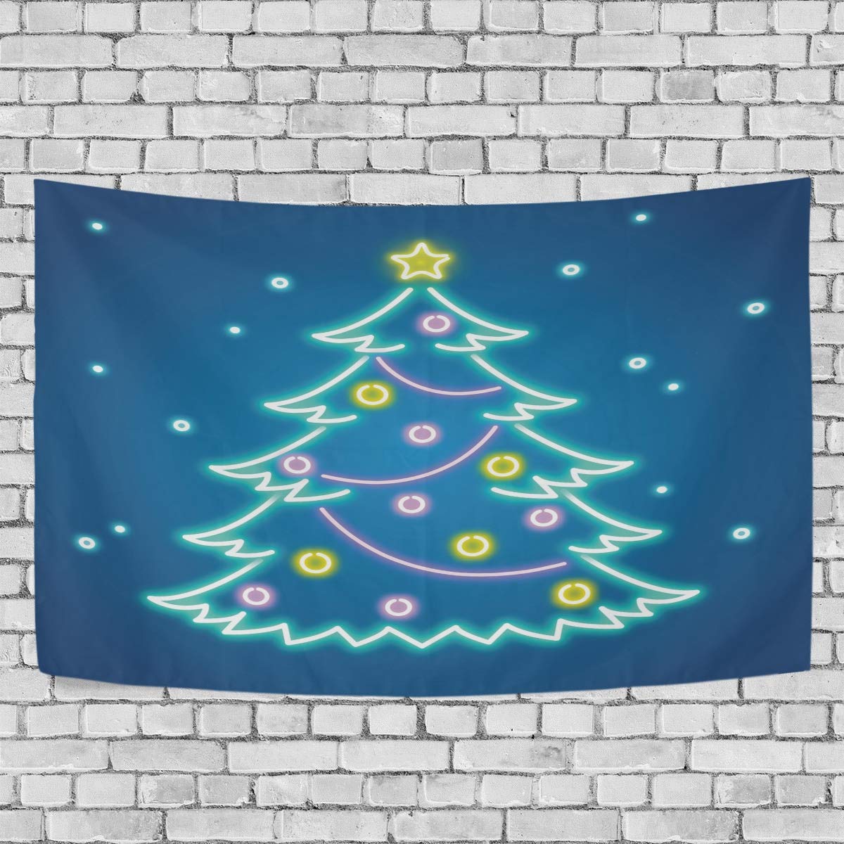 ATTX Light Christmas Tree Tapestry Wall Hanging - Holiday Home Decor for Living Room & Bedroom - Perfect for Christmas Party Decorations & Seasonal Home Styling