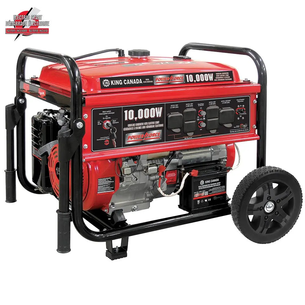 KING KCG 10001GE 10,000W Portable Gasoline Generator with Electric Start - Power Backup for Home, Camping & Emergency Use