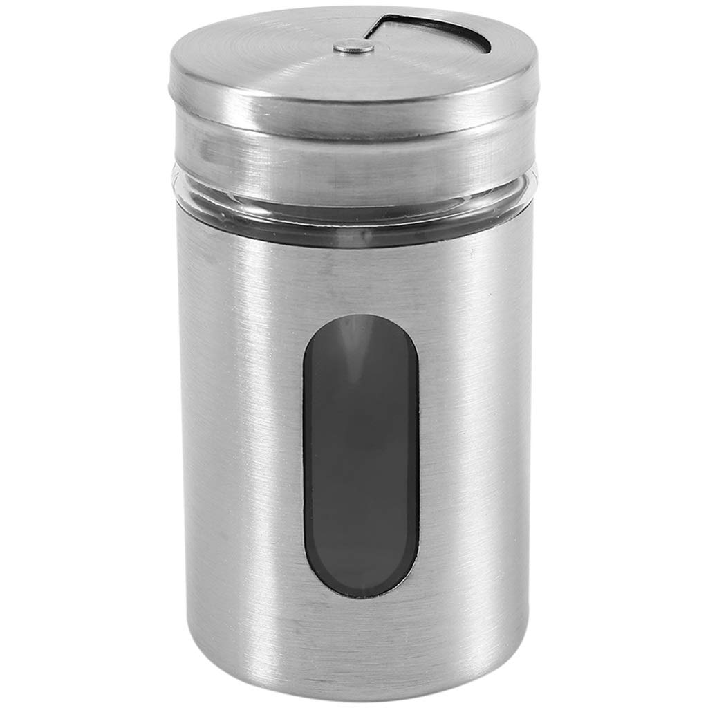 Premium Stainless Steel Spice Jars with Lids - Salt & Pepper Shakers, Sugar & Cocoa Dispenser, Toothpick Holder - Ideal for Kitchen, Dining Table & Restaurant Use
