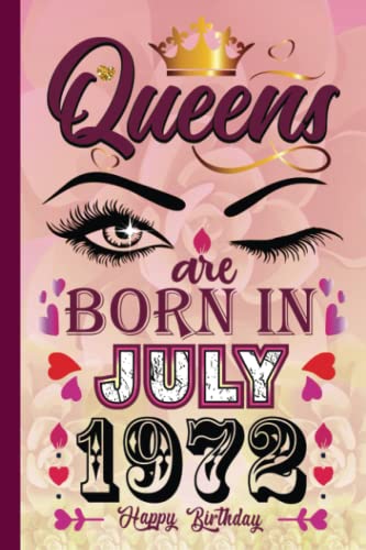 50th Birthday Gifts for Women Born in 1972 - Funny July Queen Notebook & Card Alternative | Perfect 50th Birthday Journal, Women Turning 50 Gift Idea for Friends, Mom, Sister | Great for Birthday Parties, Milestone Celebrations & Memory Keeping