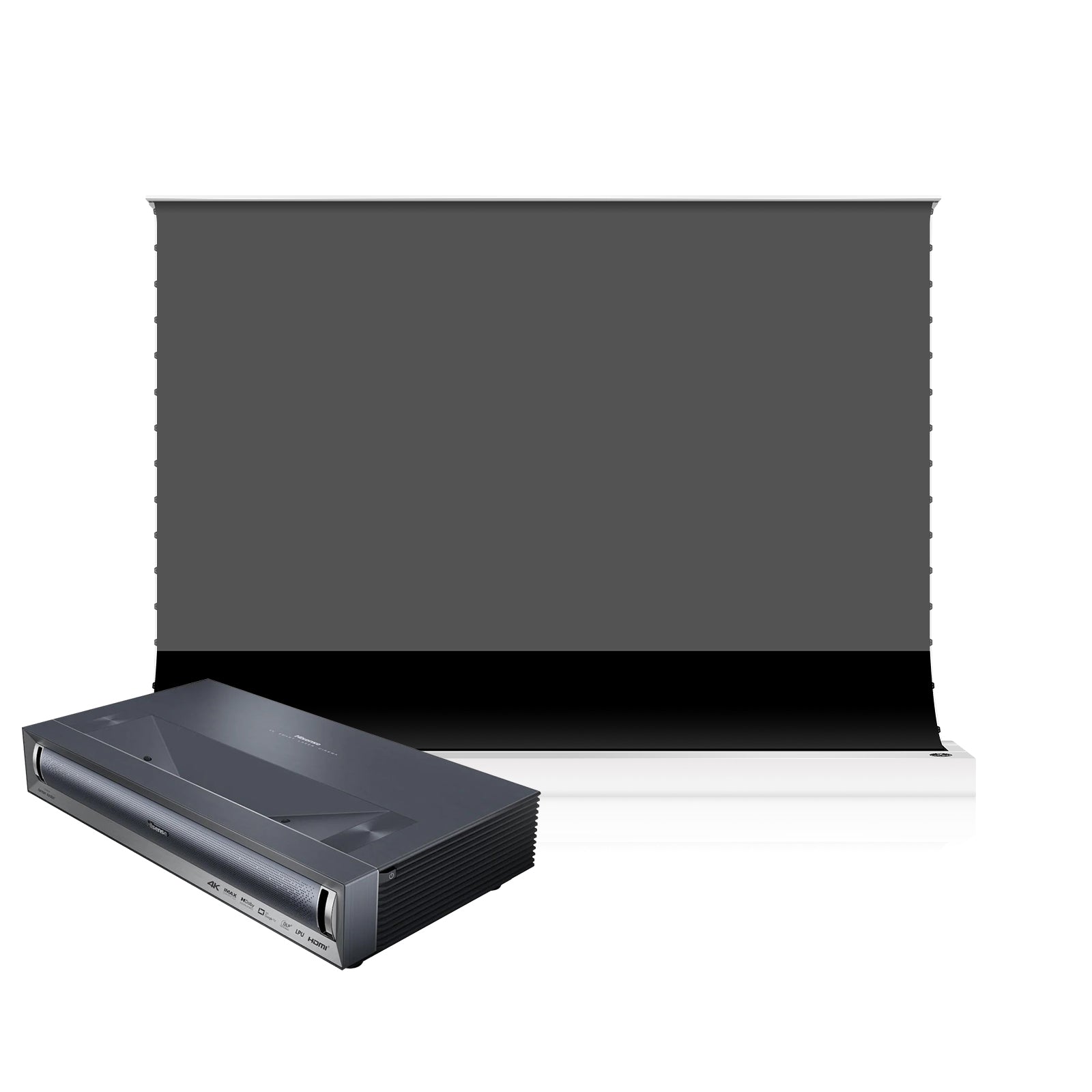 Hisense PX3 Pro TriChroma Laser Cinema Projector & Vividstorm S Lite Motorized ALR Floor Rising Screen Bundle - 4K Home Theater System for Movie Nights, Gaming, and Outdoor Entertainment