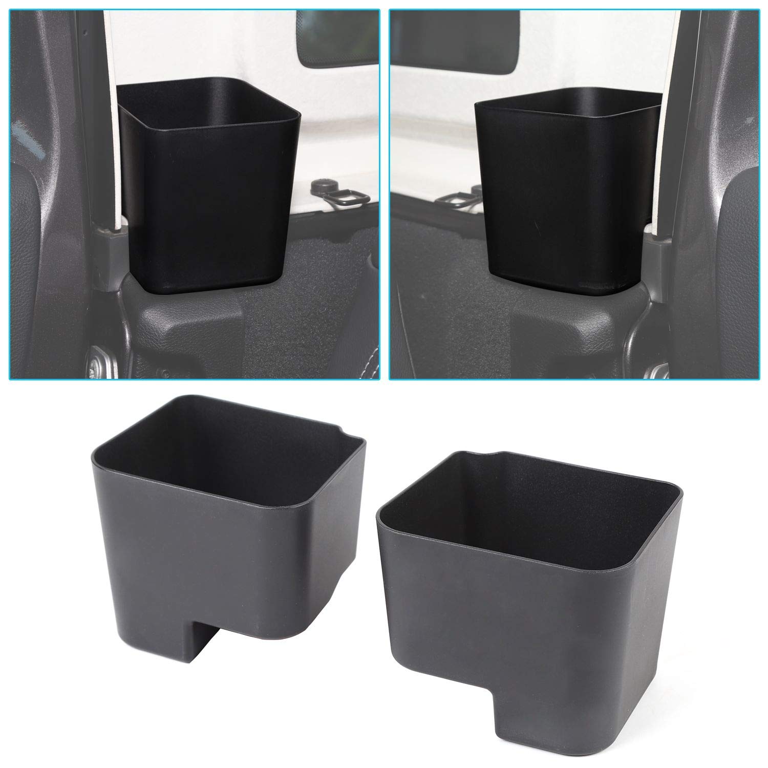 2 Pack Auto Rear Seat Storage Organizer Tray for 2018-2024 Jeep Wrangler JL JLU JT 4 Door - Car Interior Accessories for SUV Organization & Road Trips