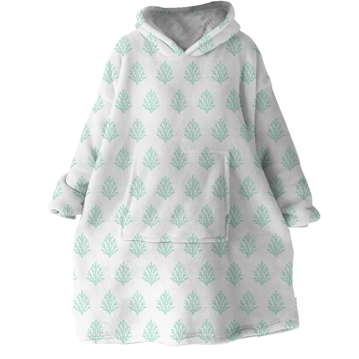 Cozy Coral Mint Wearable Blanket Hoodie - Soft Fleece Oversized Hooded Sweatshirt for Women | Perfect for Lounging, Netflix Nights & Cold Weather Comfort