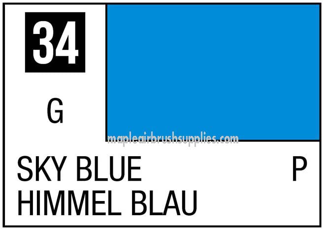 Mr. Color Sky Blue Gloss Paint - High Gloss Finish for Model Kits, Miniatures & DIY Crafts - Perfect for Airbrushing, Hobby Projects & Scale Modeling
