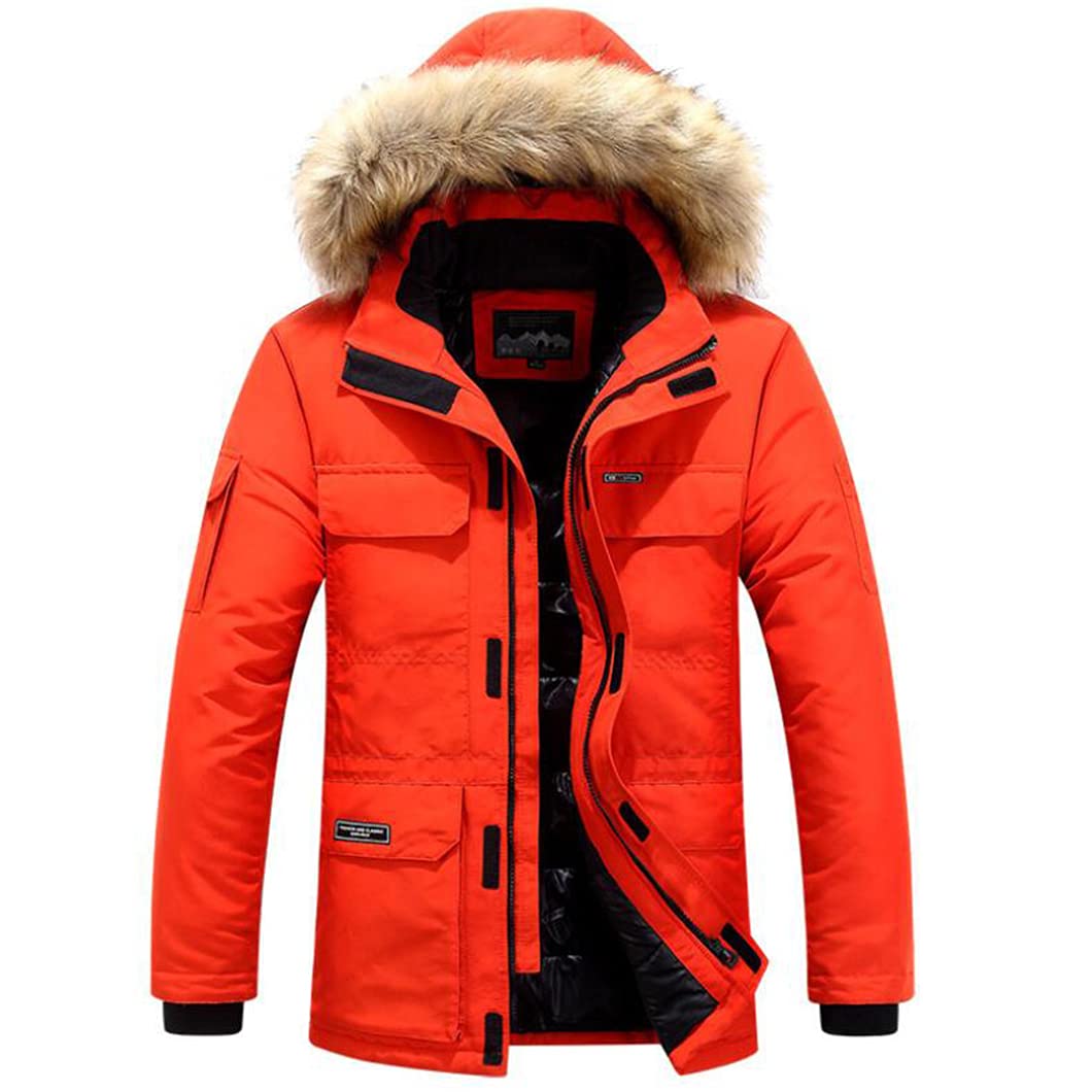 Men's Winter Thickened Cotton Jacket with Removable Hood & Collar - Trendy Down Parka Coat for Cold Weather - Plus Size 5XL & 6XL - Perfect for Outdoor Activities, Snow Sports & Daily Winter Wear