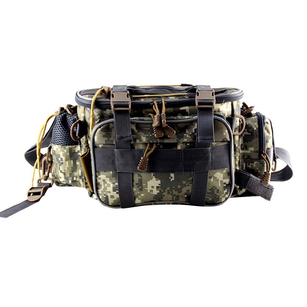AIZHIYI Waterproof Fishing Tackle Bag - Multi-Functional Outdoor Sports Waist Pack for Lures & Gear Storage - Crossbody Handbag & Pouch - Perfect for Freshwater/Saltwater Fishing, Camping & Hiking Trips