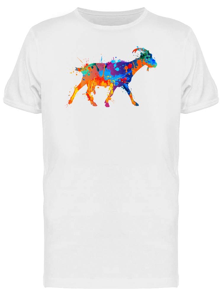Men's Walking Goat Splash Paint Graphic T-Shirt - Casual Streetwear for Everyday Wear & Urban Fashion