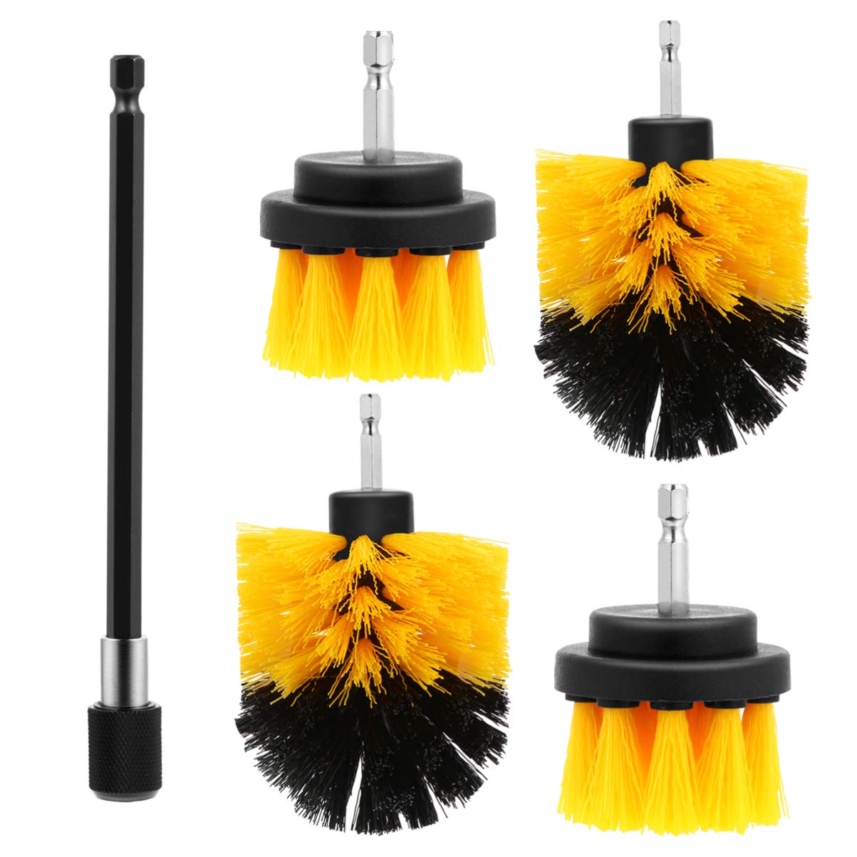 VOSAREA 5-Piece Drill Brush Attachment Set - Power Scrubber Cleaning Kit with Multi-Surface Scrub Pads for Deep Cleaning Floors, Tiles, Grout, Cars & More