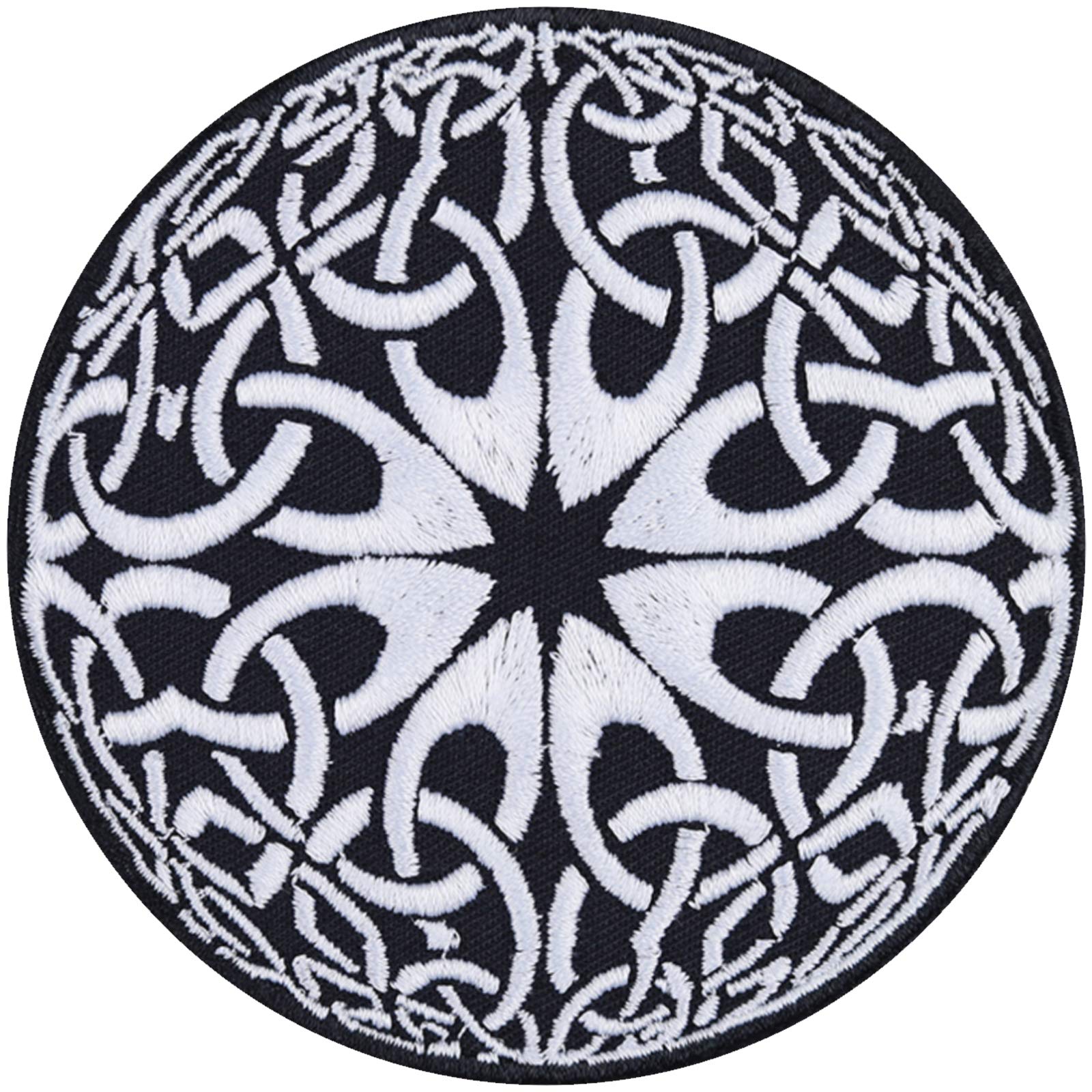 Celtic Infinity Nordic Knot Embroidered Iron On Patch - Viking Style Biker Badge for Jackets, Jeans & Vests (3.54x3.54 Inch) | Perfect for Motorcycle Riders, Rock Music Fans & Medieval Enthusiasts - Great for Customizing Denim, Leather & Backpacks
