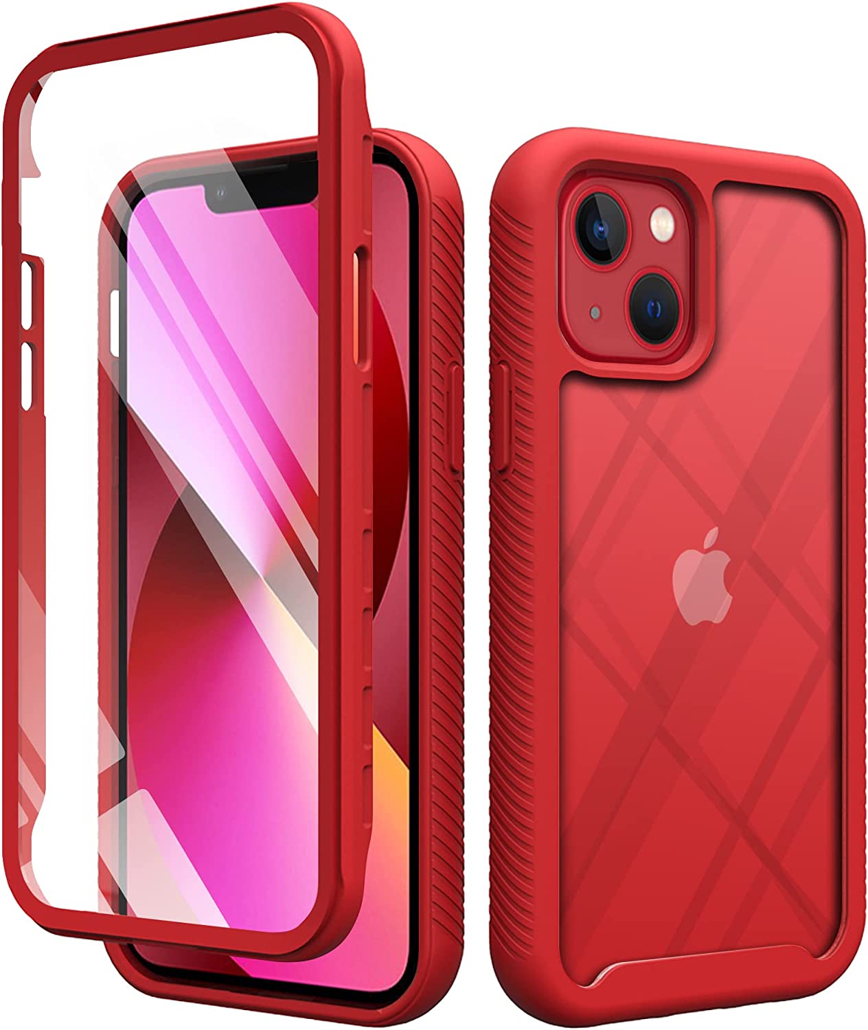 iPhone 13 Mini Case with Screen Protector - Shockproof Clear Full Body Protective Cover for Everyday Use, Travel & Outdoor Activities