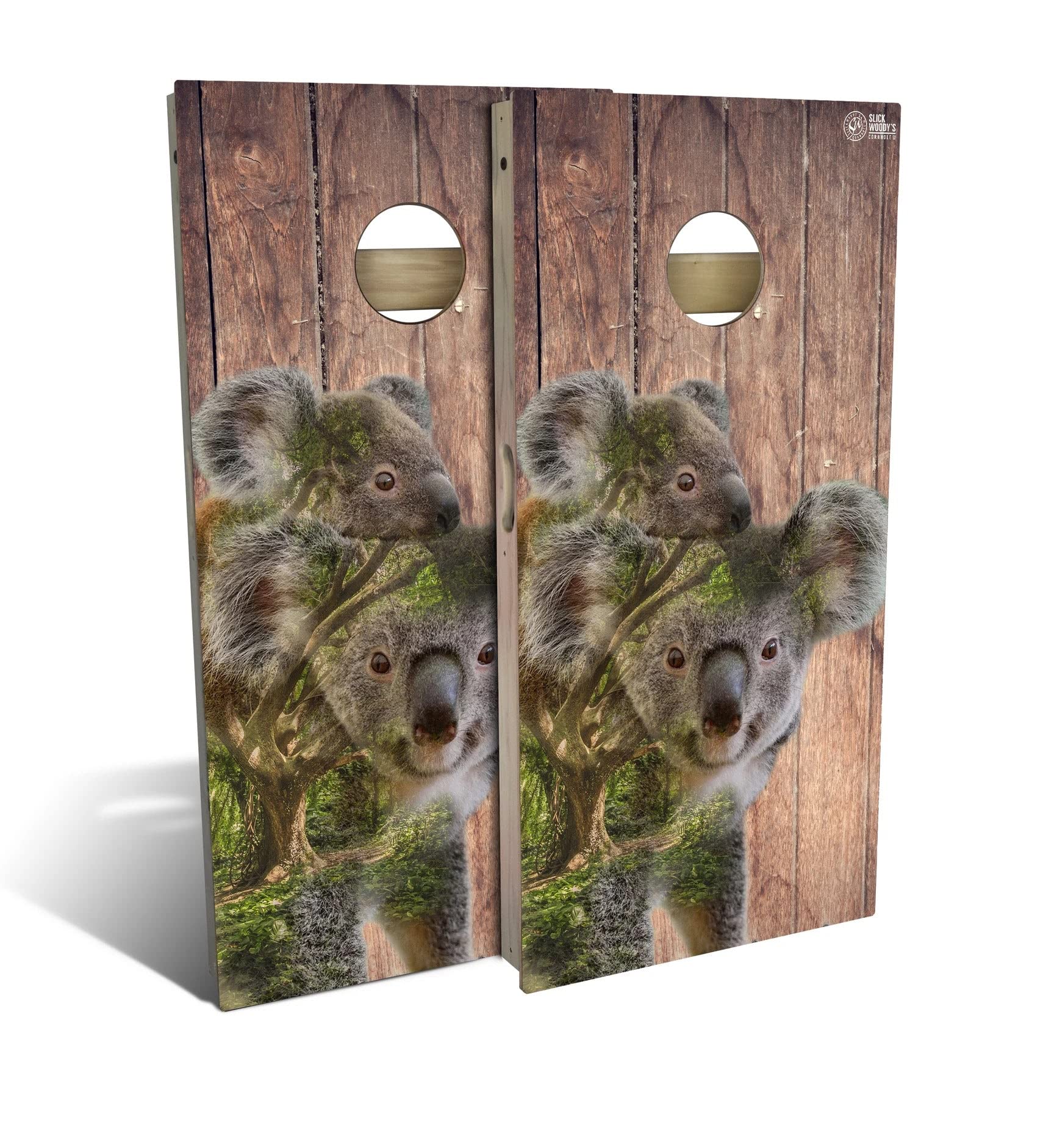 Skip's Garage Premium Koala Cornhole Board Set - 2 Boards & 8 Bags Included - Custom Size & Accessories Options - Perfect for Backyard Parties, Tailgating & Outdoor Games