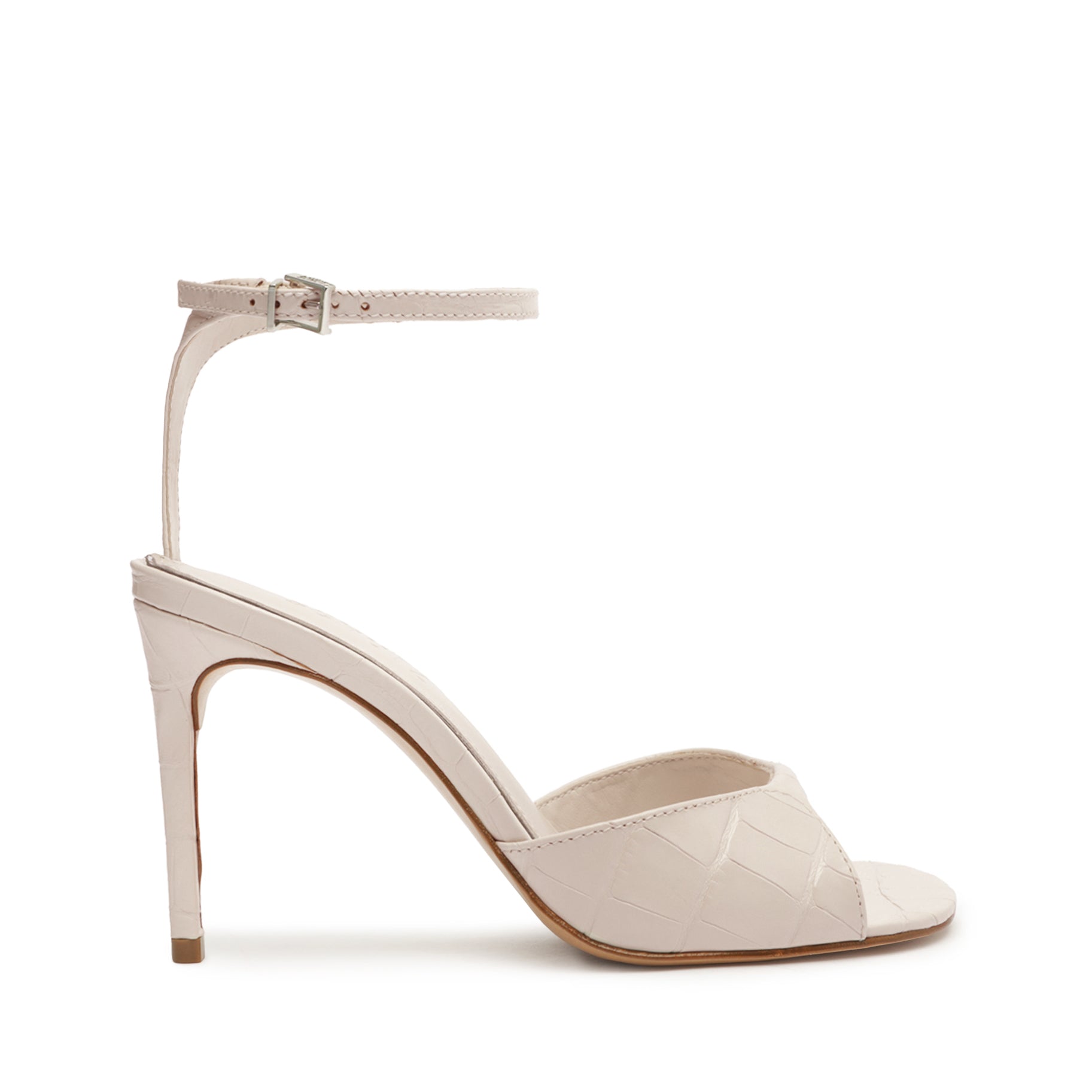 Crocodile Embossed Leather Sandals for Women - 24mm Heel Height - Comfortable & Stylish Summer Shoes for Beach, Party & Casual Outings