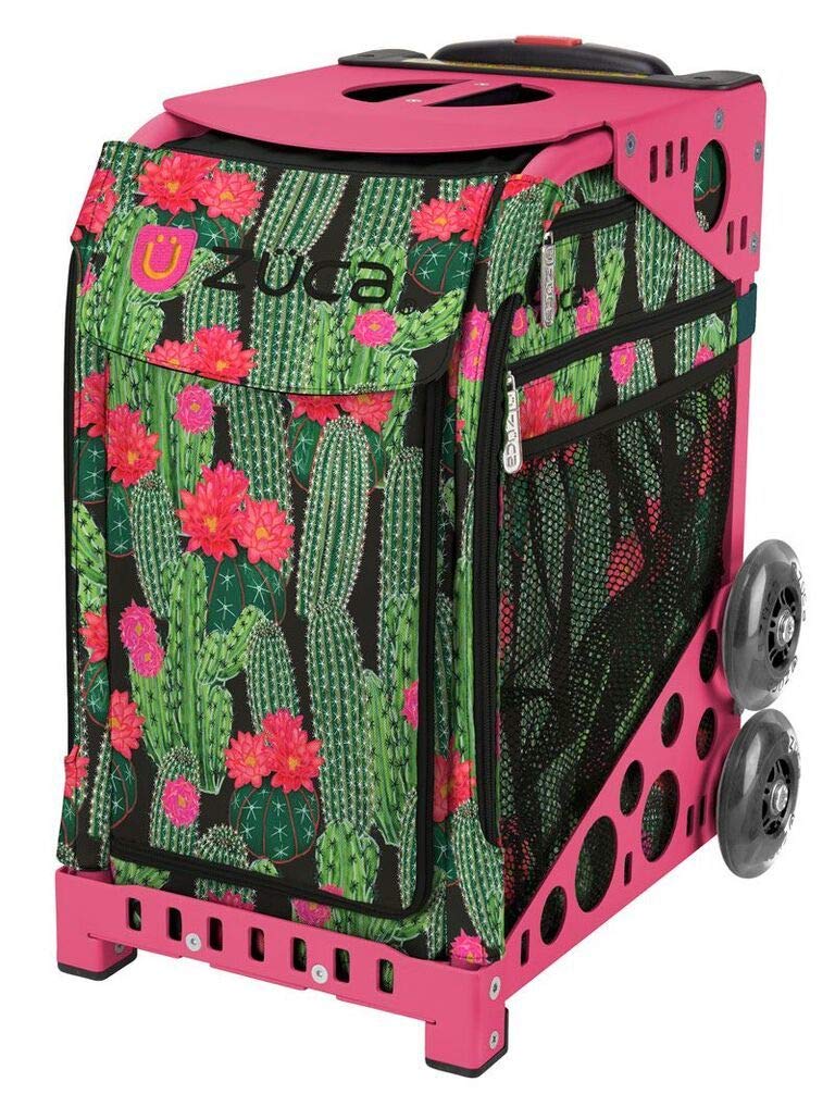 ZUCA Desert Blossoms Sport Insert Bag with Pink Frame & LED Flashing Wheels - Perfect for Gym, Travel, and Skating Accessories Storage