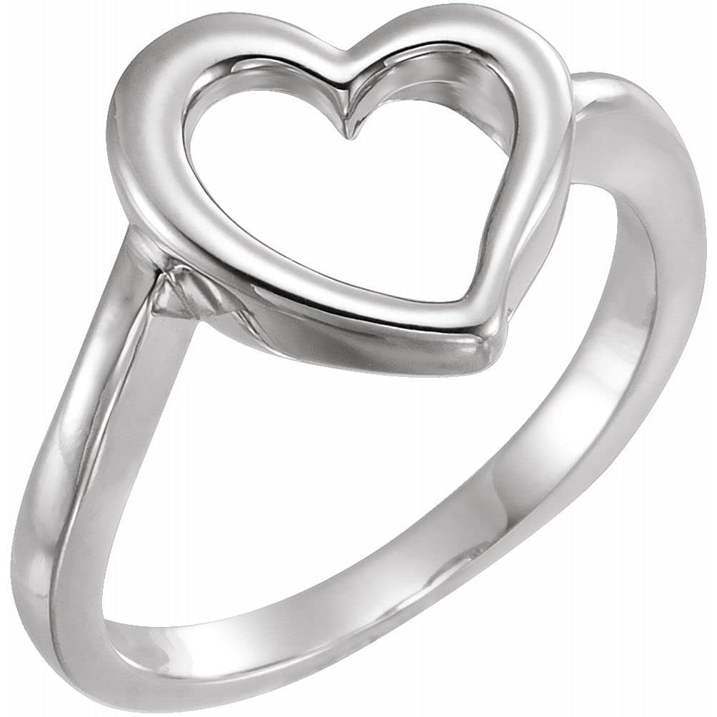 Bonyak Sterling Silver Heart Ring for Women - Size 7, Dazzling Cubic Zirconia Jewelry - Perfect for Valentine's Day Gifts, Anniversary & Romantic Occasions