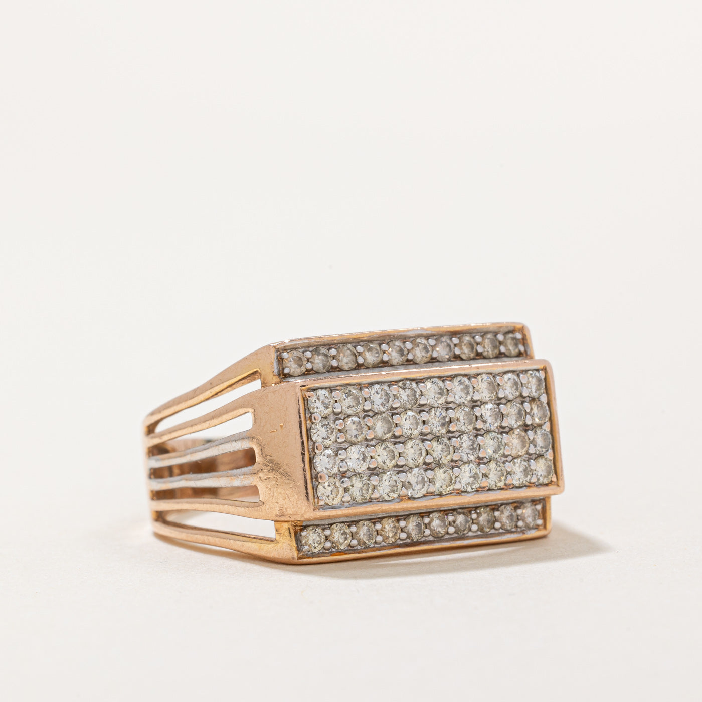 1.25ctw Diamond Grid Cocktail Ring for Women - Size 11.25 | Elegant Statement Jewelry for Parties, Weddings & Special Occasions