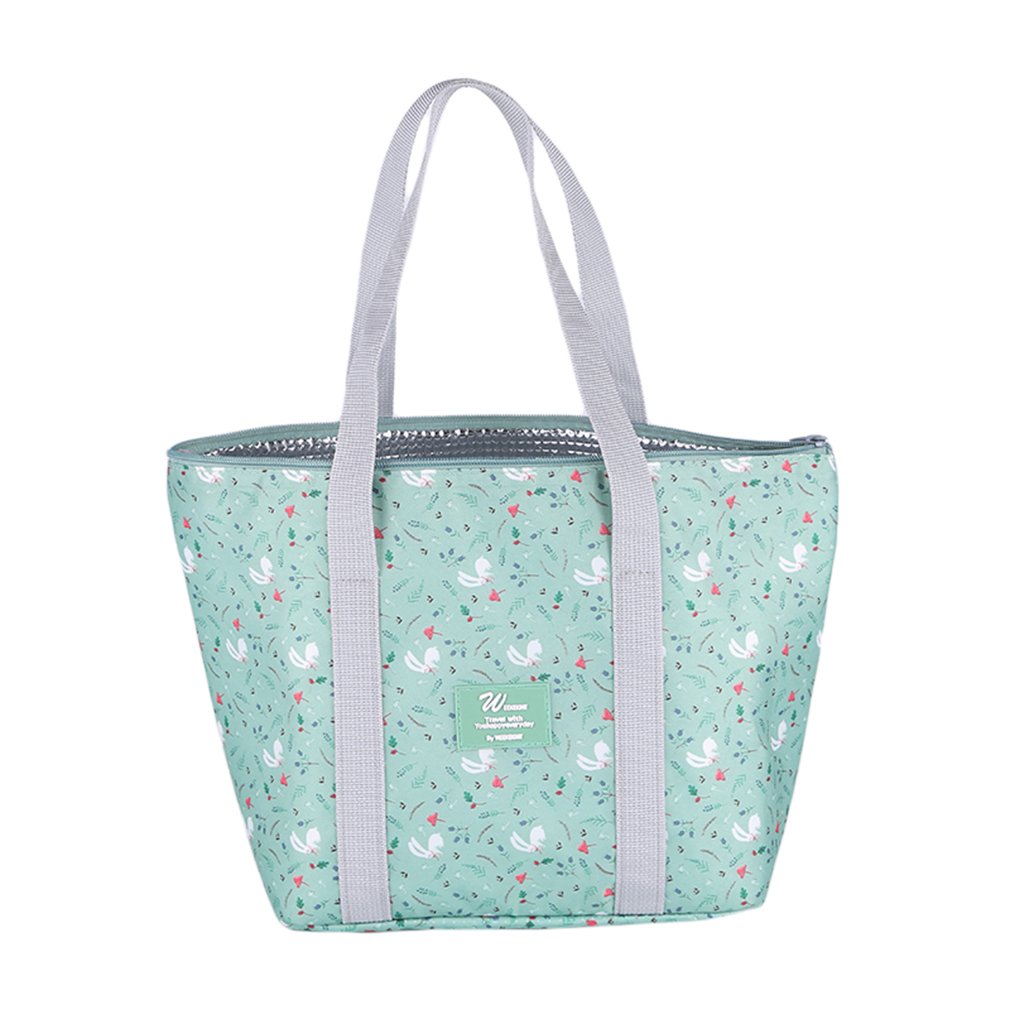 GUAngqi Insulated Lunch Bag - Foldable Tote with Zipper, Portable Cooler Lunch Box for Women & Men (Green) | Perfect for Office, School, Picnics & Outdoor Activities