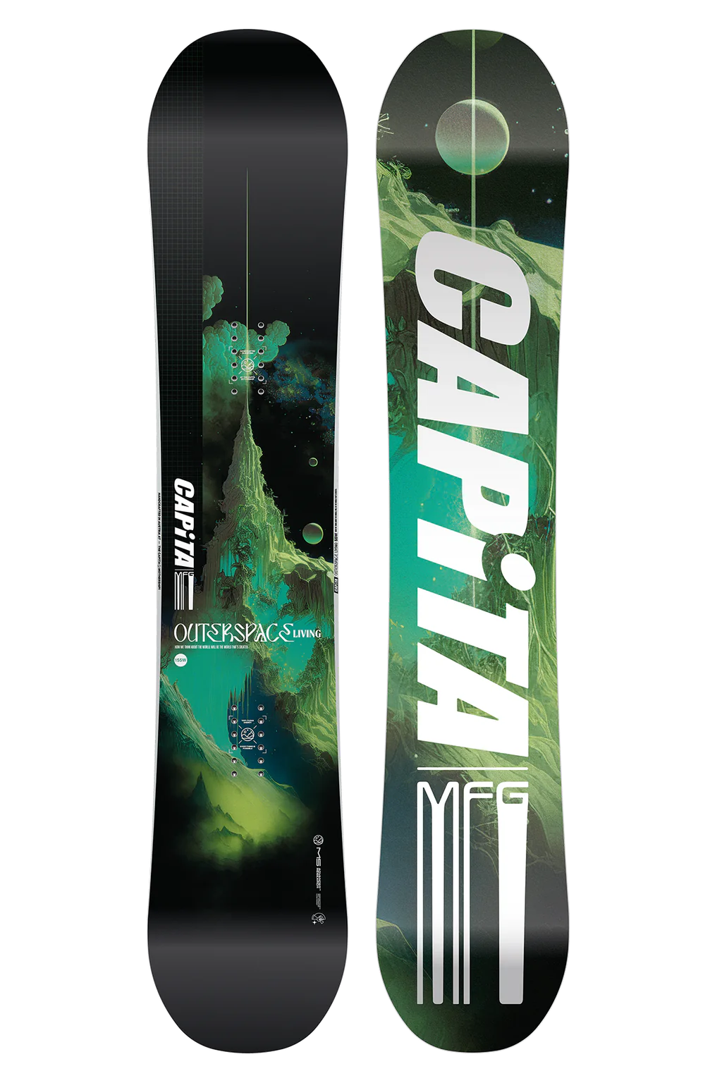 2025 Capita Outerspace Living Wide Snowboard 155W - All-Mountain Freestyle Snowboard for Men & Women | Perfect for Powder, Park & Backcountry Riding