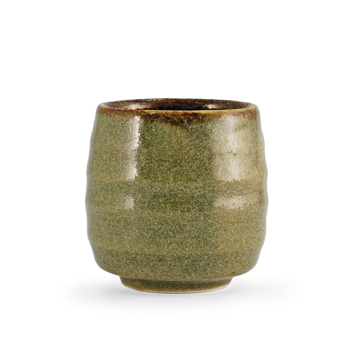 Premium Green Karatsu Yunomi Teacup - 5.8 fl oz (170ml) Japanese Ceramic Tea Cup - 2.8 inch Diameter - Handcrafted Traditional Tea Drinking Vessel - Perfect for Matcha, Sencha & Daily Tea Ceremonies