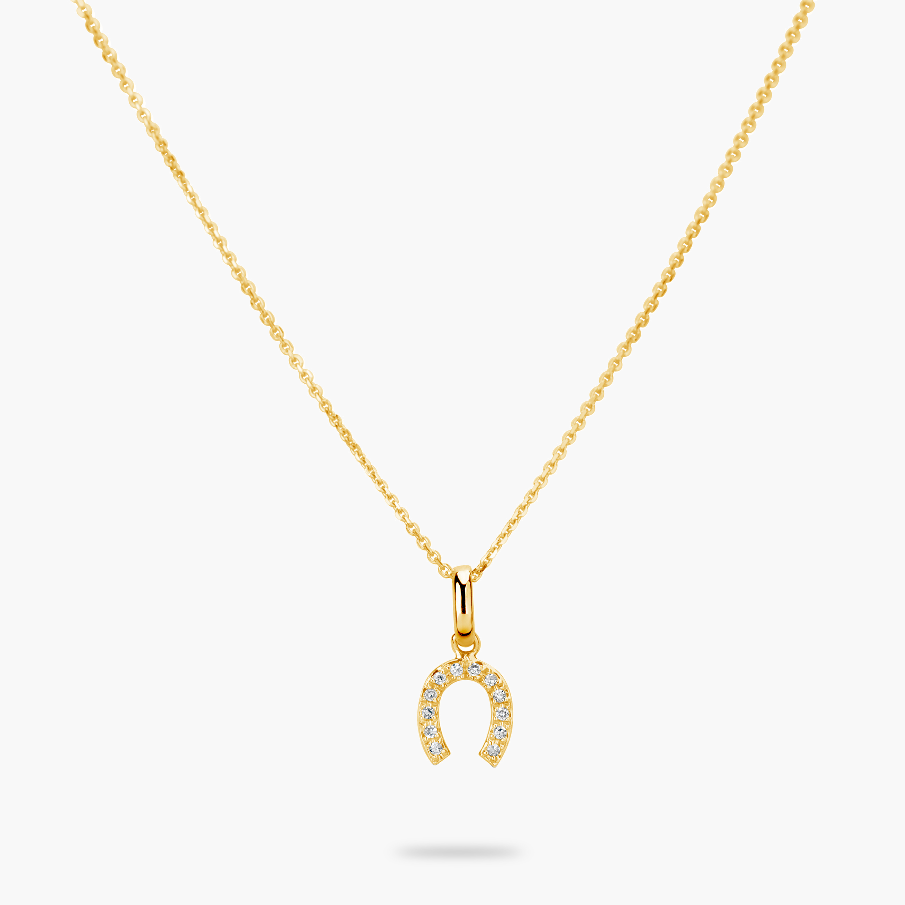 Diamond Horseshoe Charm Necklace for Women - Sterling Silver Lucky Pendant Jewelry - Perfect for Birthday, Anniversary & Everyday Elegance