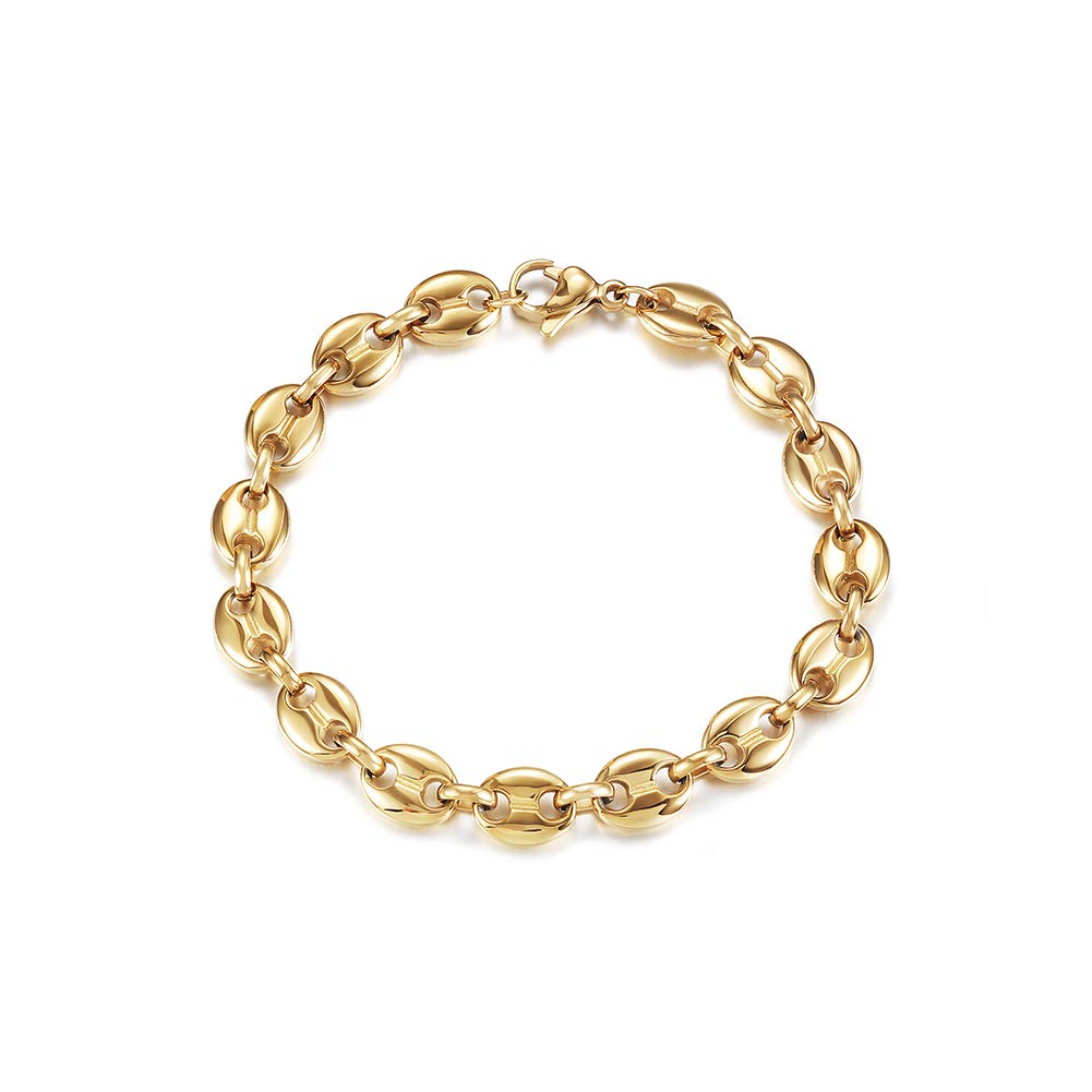 14K Gold Filled Coffee Bean Bracelet for Women & Men - Adjustable Mariner Bracelet with Bean Charm - Unique Coffee Lover Jewelry Gift for Her or Him - Perfect for Everyday Wear, Coffee Dates & Special Occasions