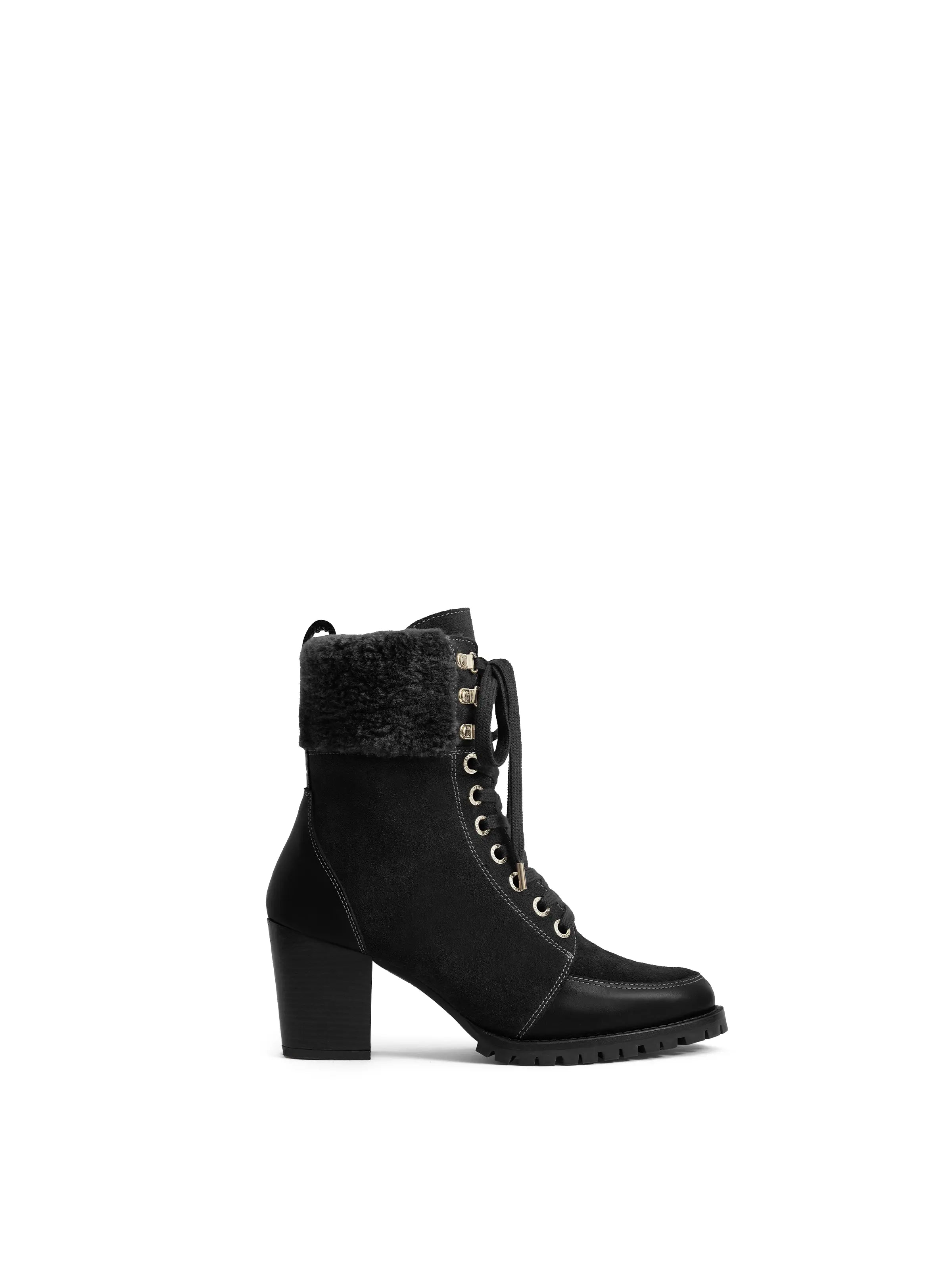 Black Suede Heeled Uxbridge Boots for Women - Stylish & Comfortable Dress Shoes for Work, Party & Night Out