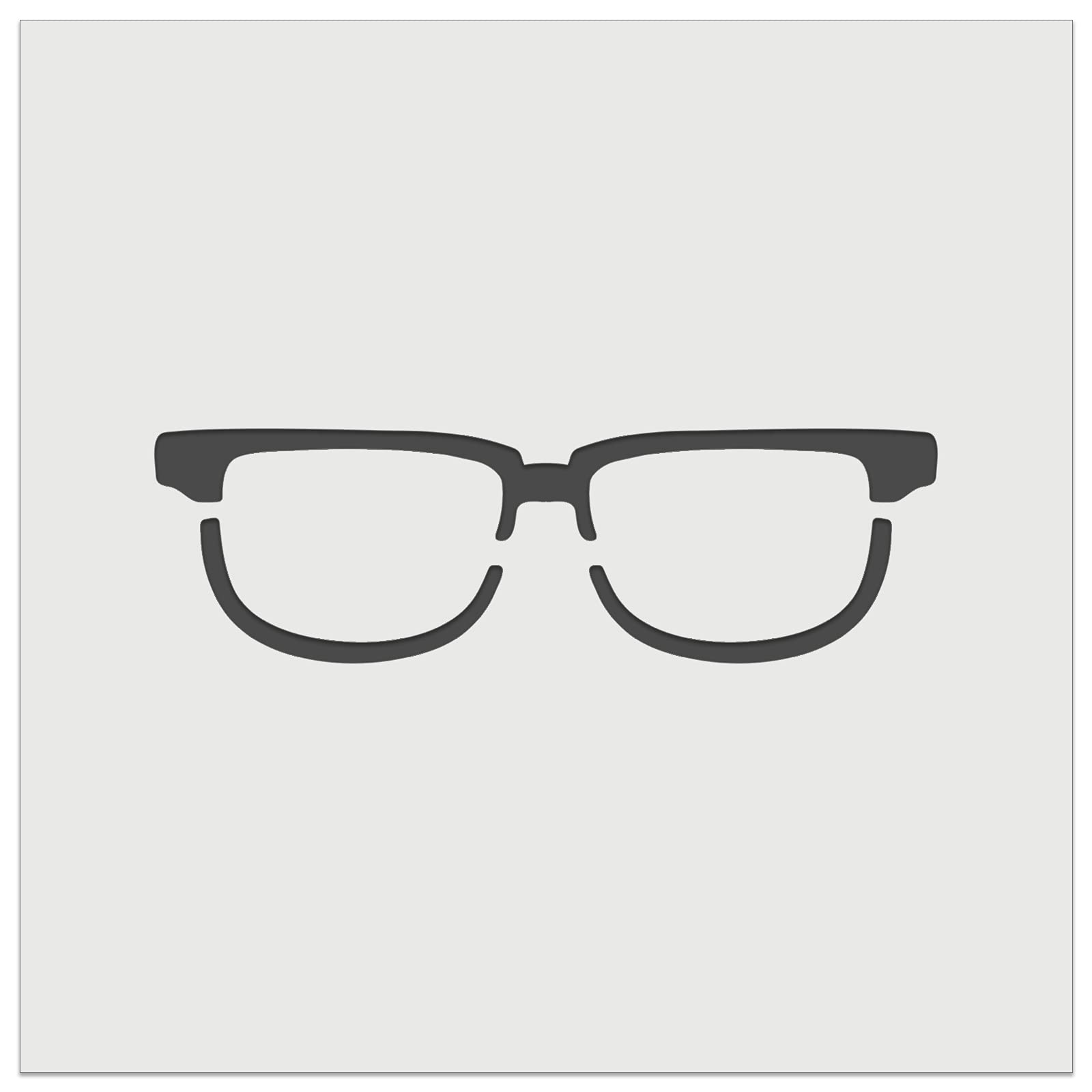 Horn Rimmed Eyeglasses Stencil - 4.5 Inch Reusable DIY Craft Template for Wall Art, Cookies, and Spectacle-Themed Decorations | Perfect for Home Decor, Baking Projects, and Creative Crafts