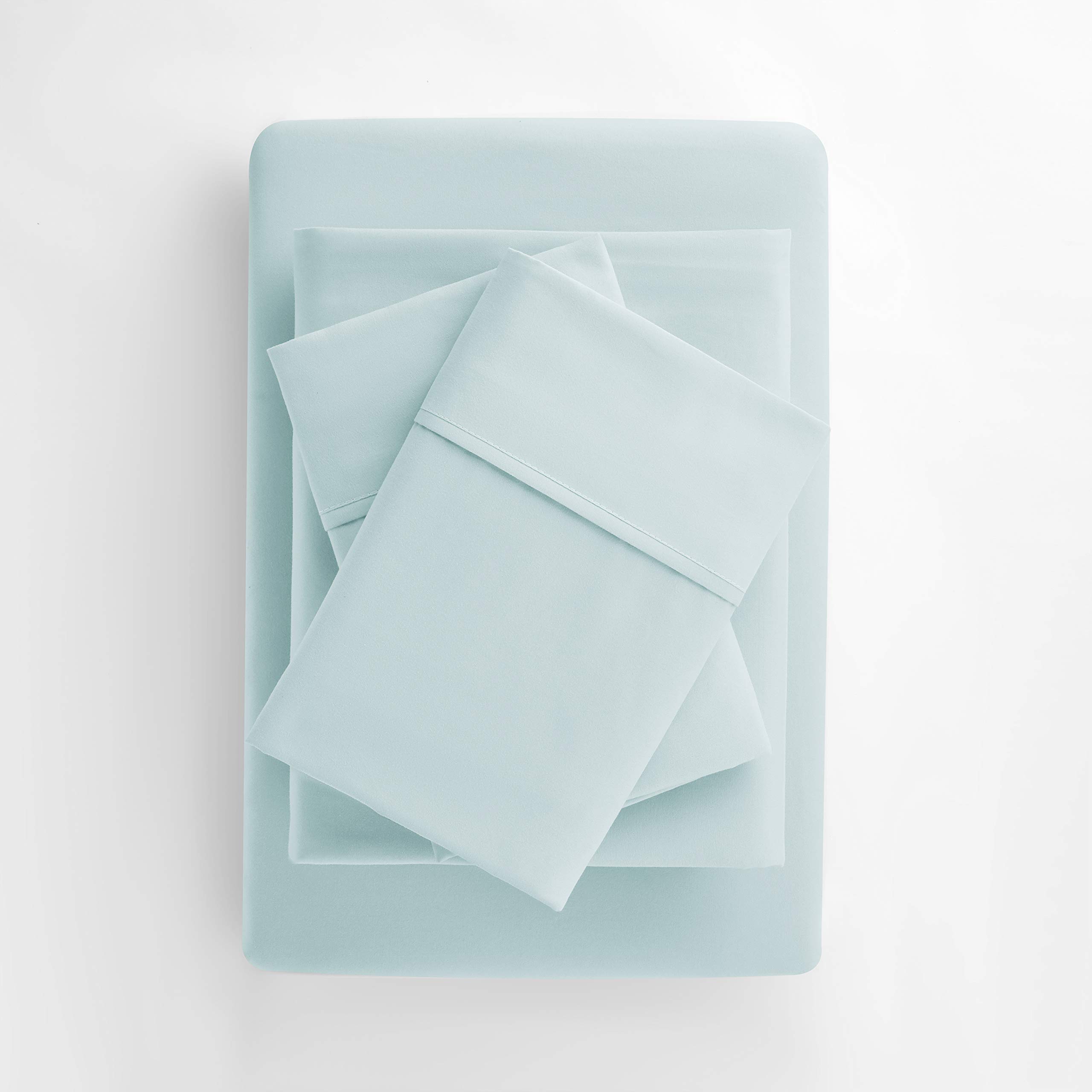 Premium 800 TC 100% Egyptian Cotton Split Queen Sheet Set - Aqua Blue | Deep Pocket Fitted Sheet for Adjustable Beds (Fits Mattress Up to 21