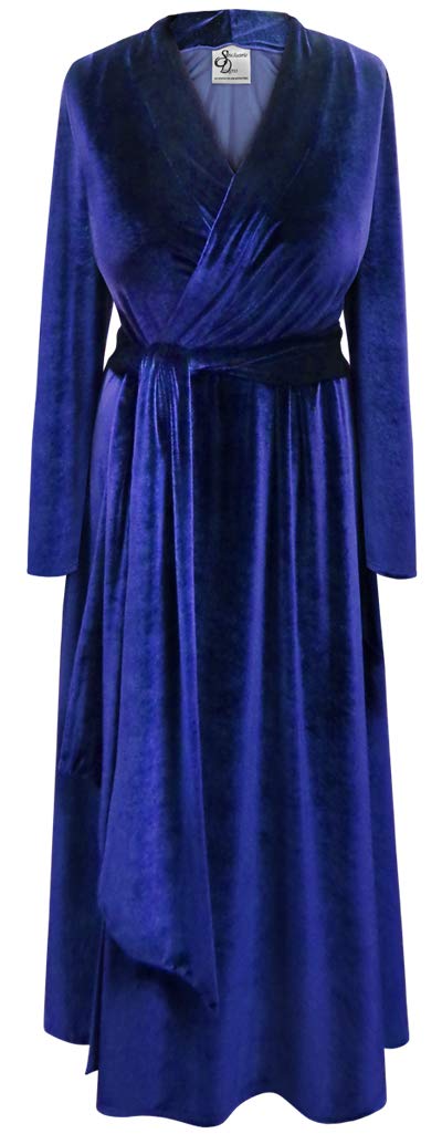 Sanctuarie Designs Plus Size Flattering Retro Velvet Starlet Robe with Attached Belt - Elegant Loungewear for Women, Perfect for Spa Days, Bridal Parties & Cozy Nights at Home