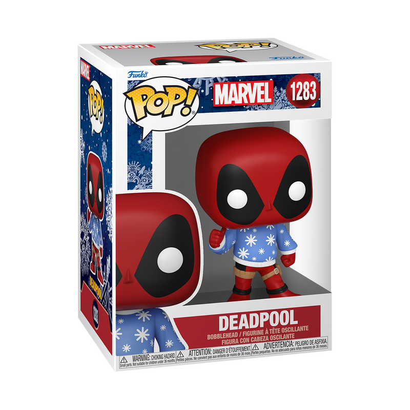 Deadpool Funko Pop Marvel Holiday Exclusive #1283 with Protector Case - Perfect for Collectors, Gifts & Marvel Fans Display