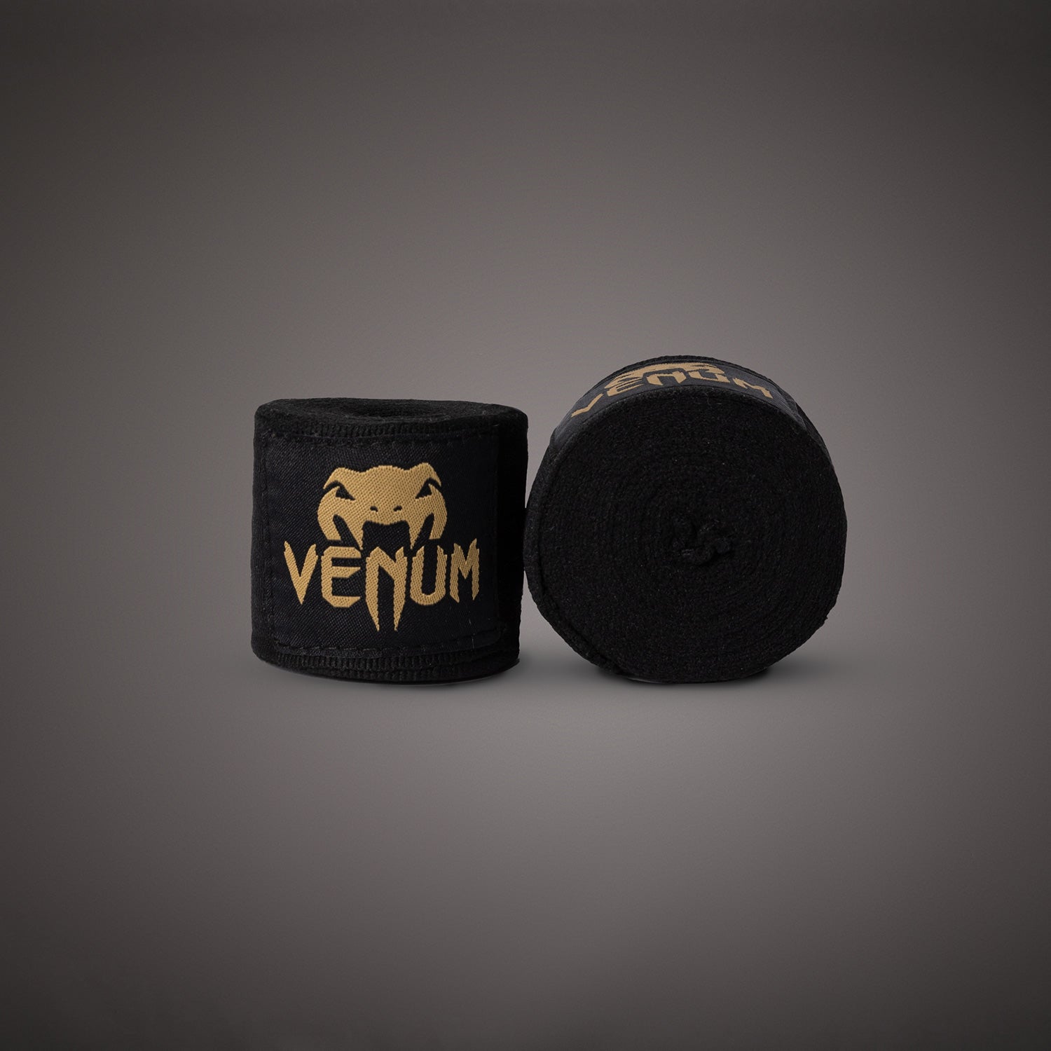 VENUM Kontact Professional Boxing Hand Wraps - 4m (157 in) Premium Elastic Handwrap for MMA, Muay Thai & Training - Black & Gold Design - Ideal for Sparring, Bag Work & Fitness Boxing