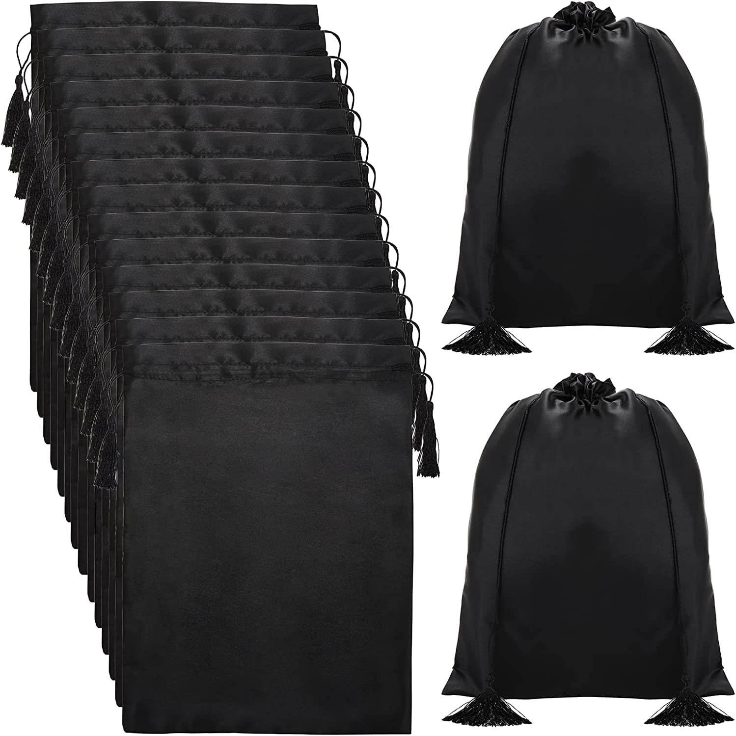 16 Pcs Silk Satin Wig Storage Bags 12