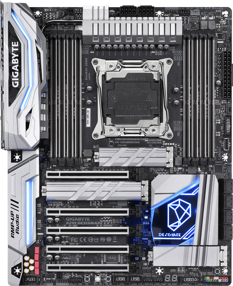 Gigabyte X299 Designare EX Motherboard - Intel LGA 2066, ATX, DDR4, Triple M.2, Thunderbolt 3 - Perfect for High-End Gaming, 4K Video Editing & 3D Rendering Workstations